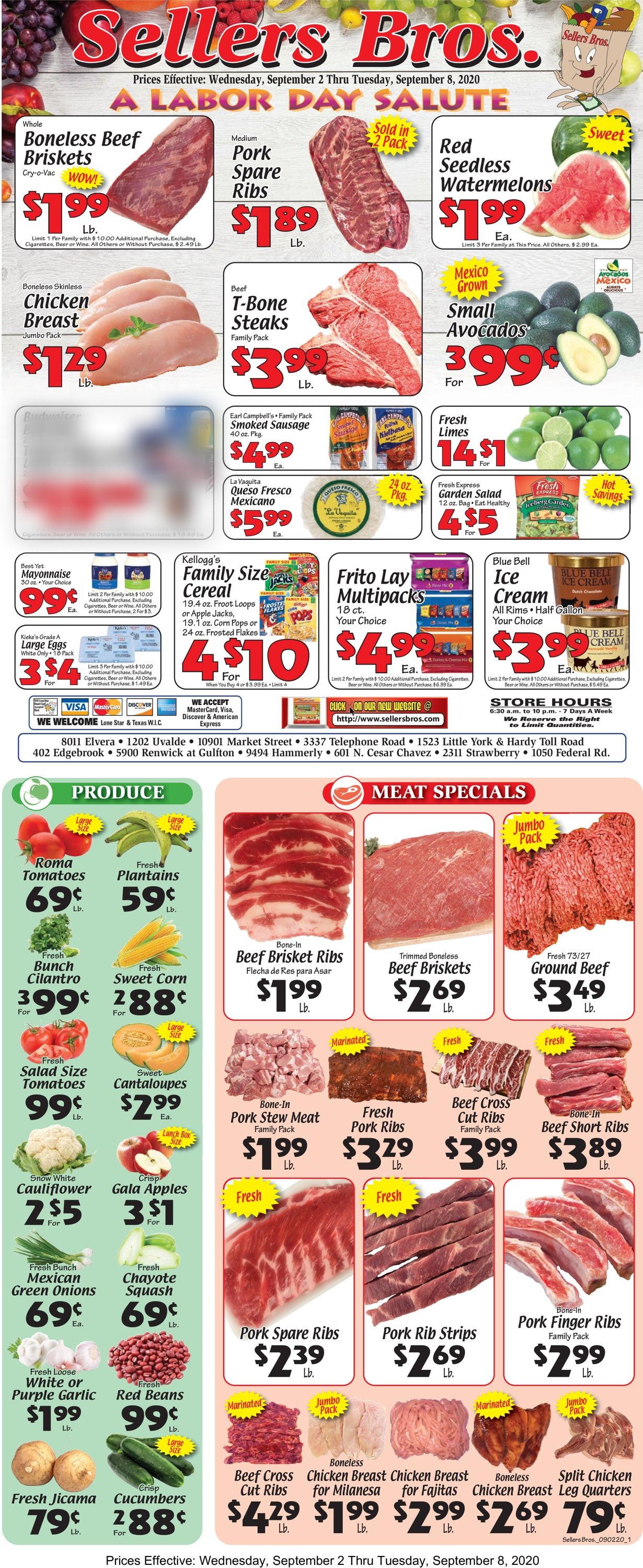 Sellers Bros. Ad from 09/02/2020