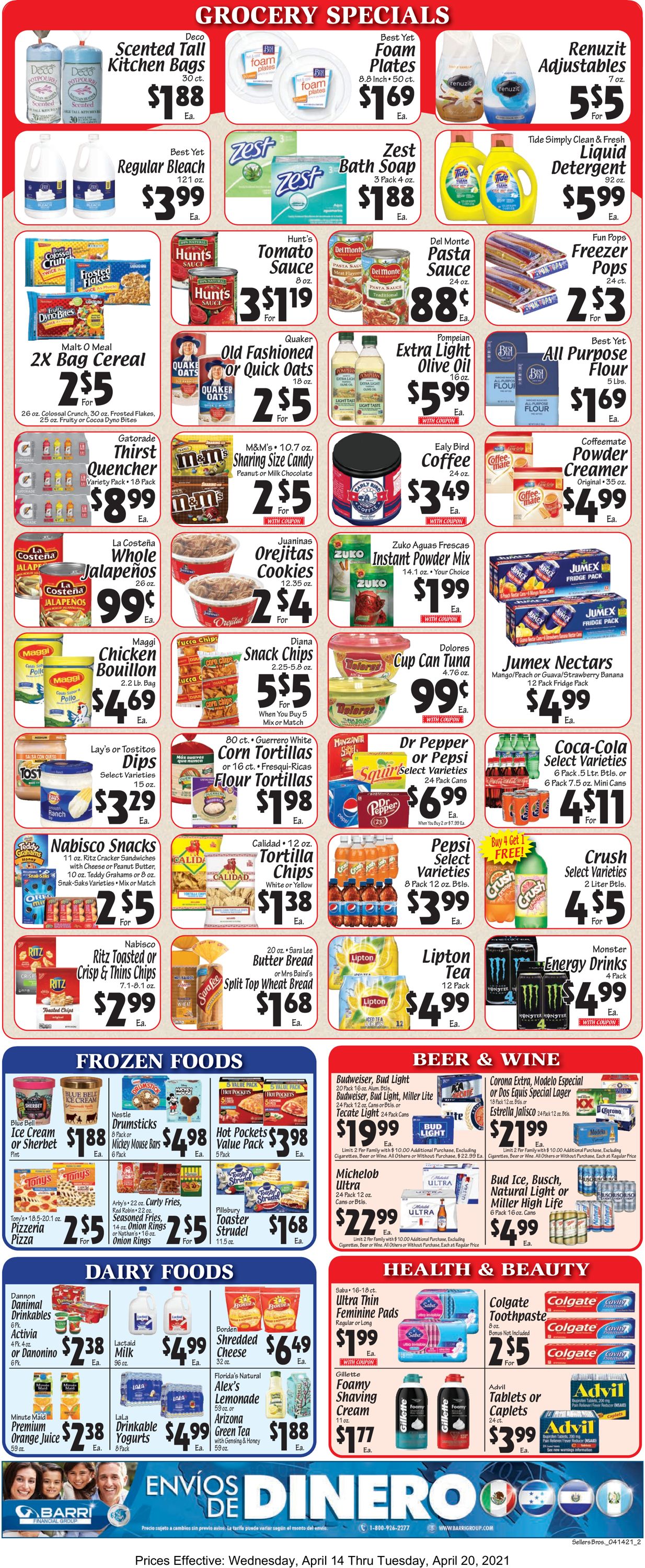 Sellers Bros. Ad from 04/14/2021