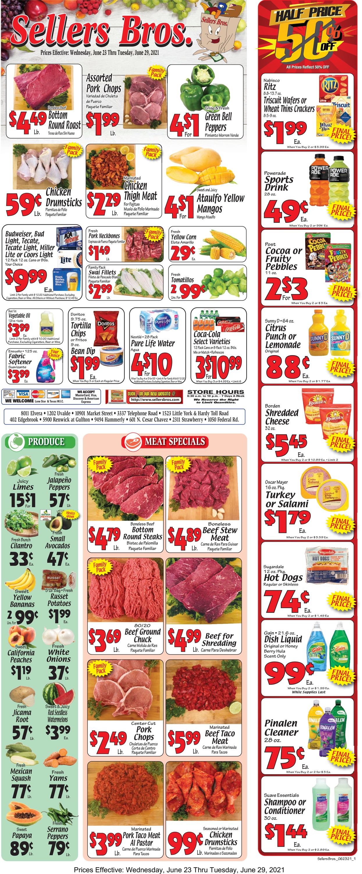 Sellers Bros. Ad from 06/23/2021
