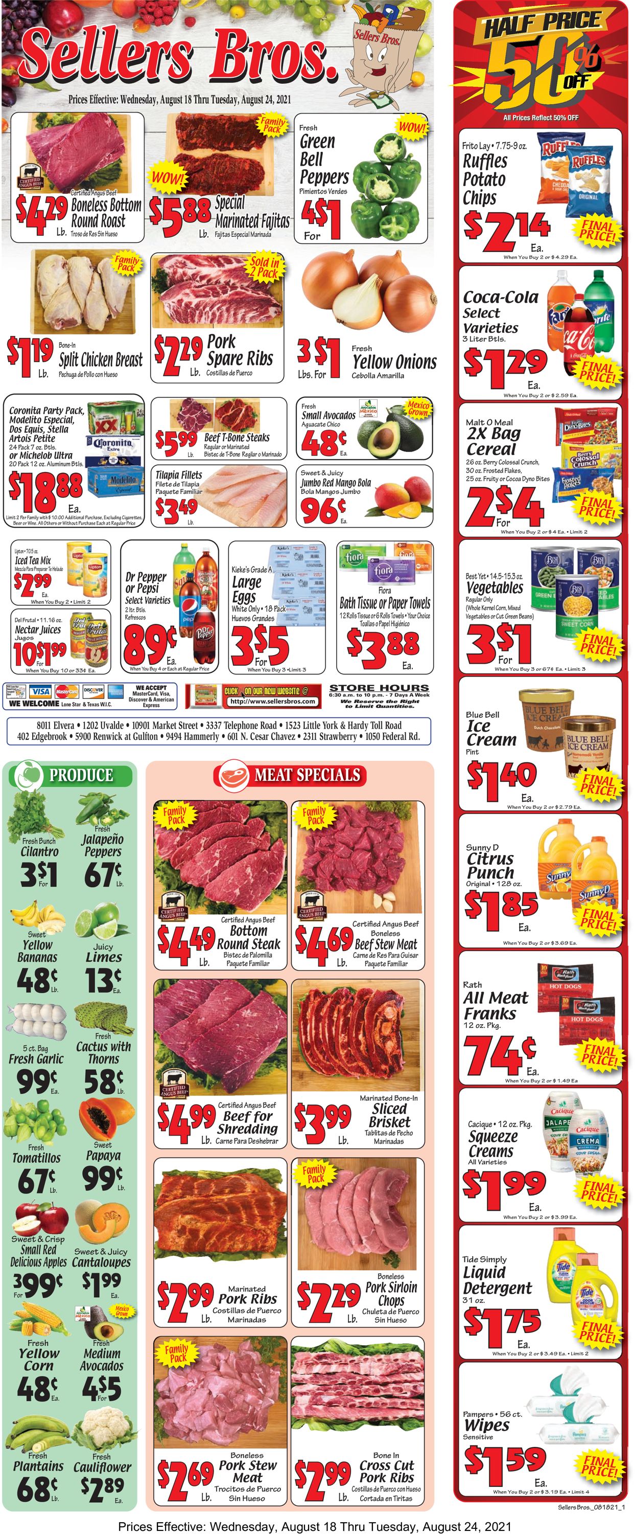Sellers Bros. Ad from 08/18/2021