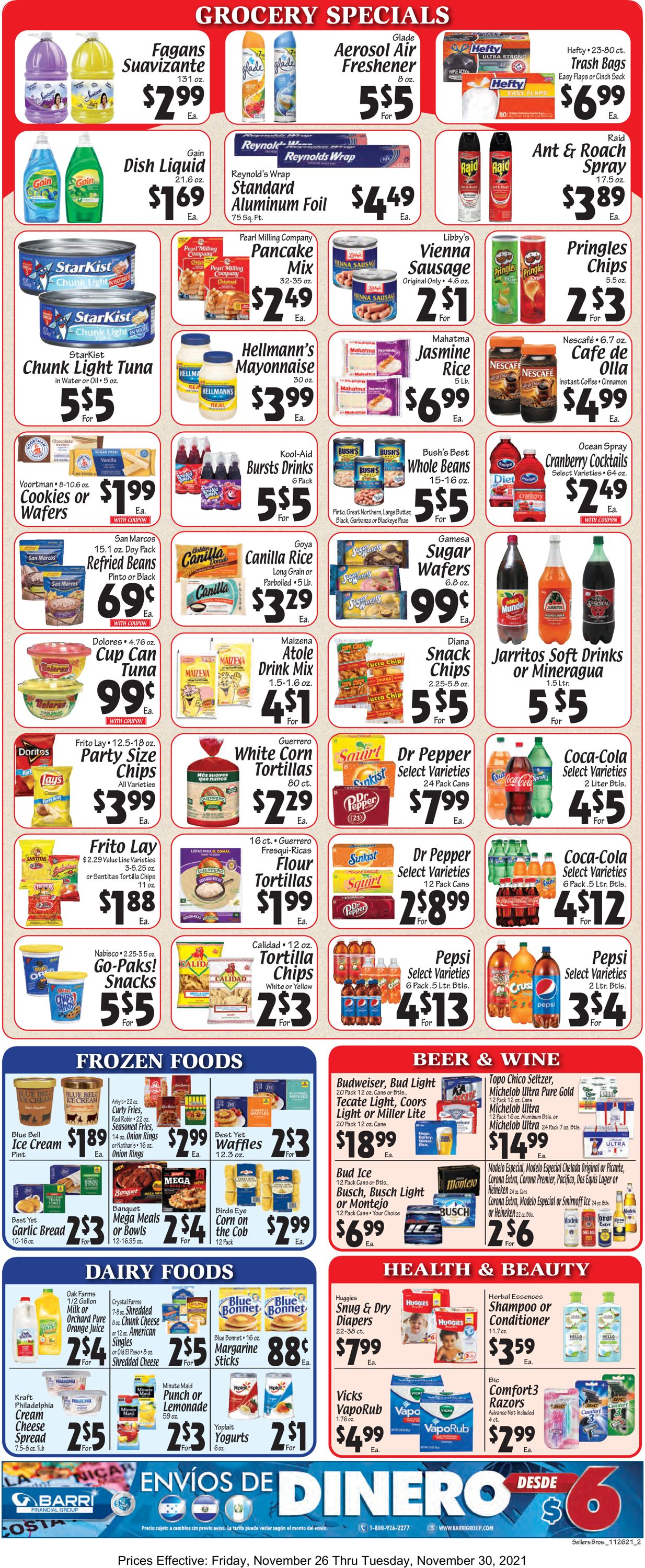 Sellers Bros. Ad from 11/26/2021