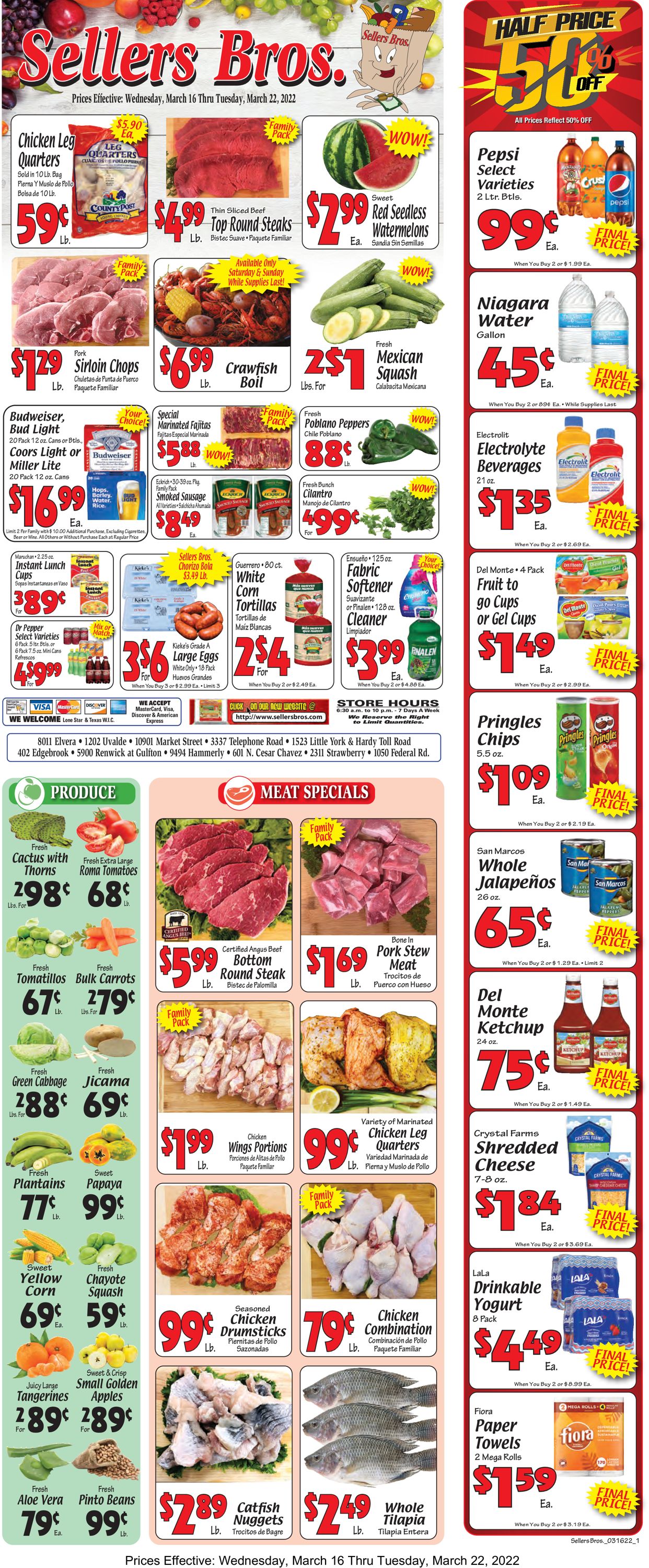 Sellers Bros. Ad from 03/16/2022