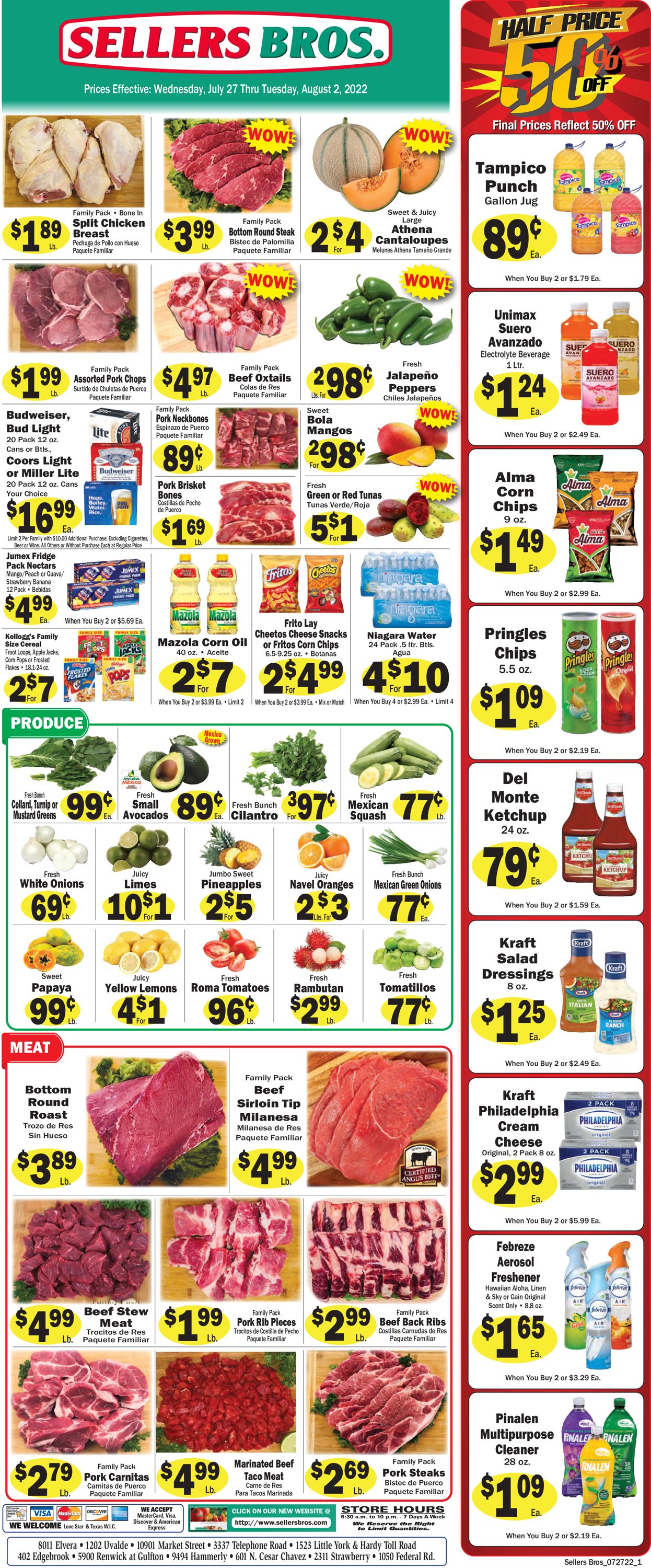 Sellers Bros. Ad from 07/27/2022