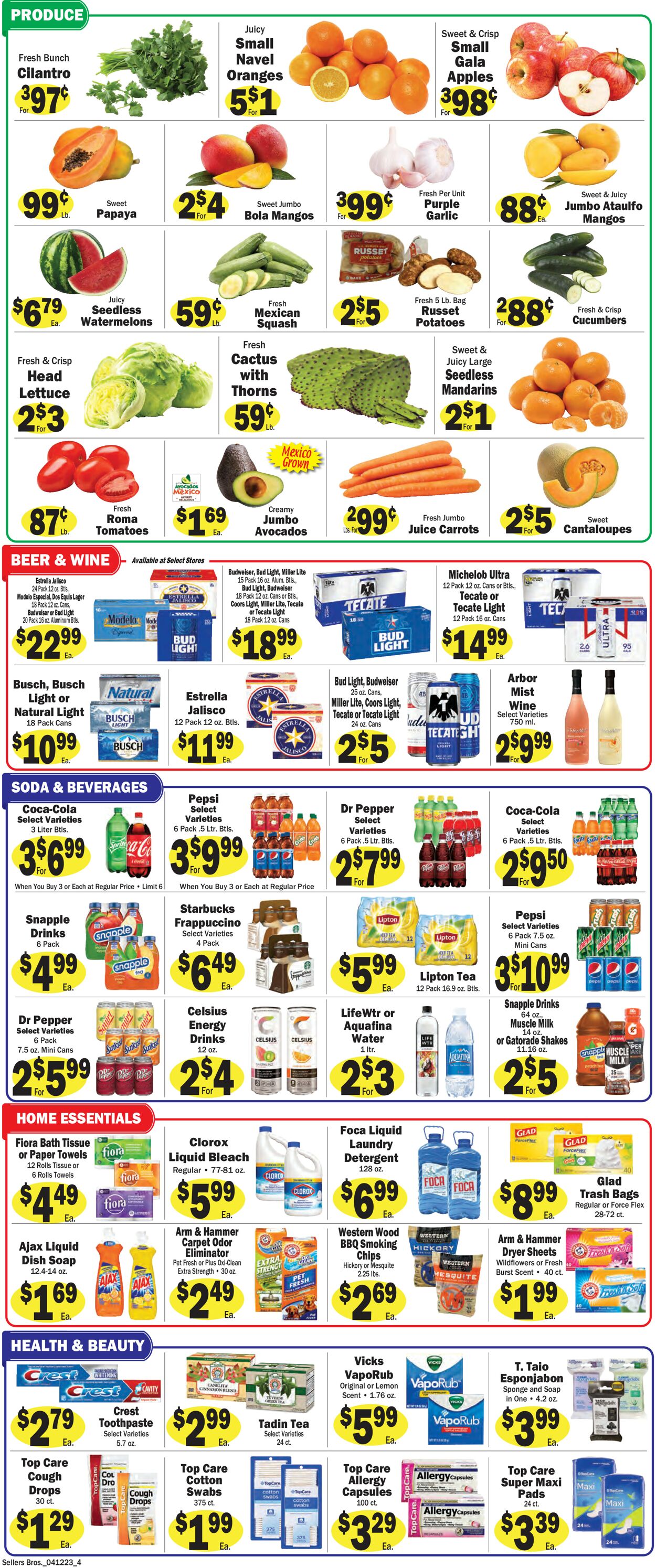 Sellers Bros. Ad from 04/12/2023