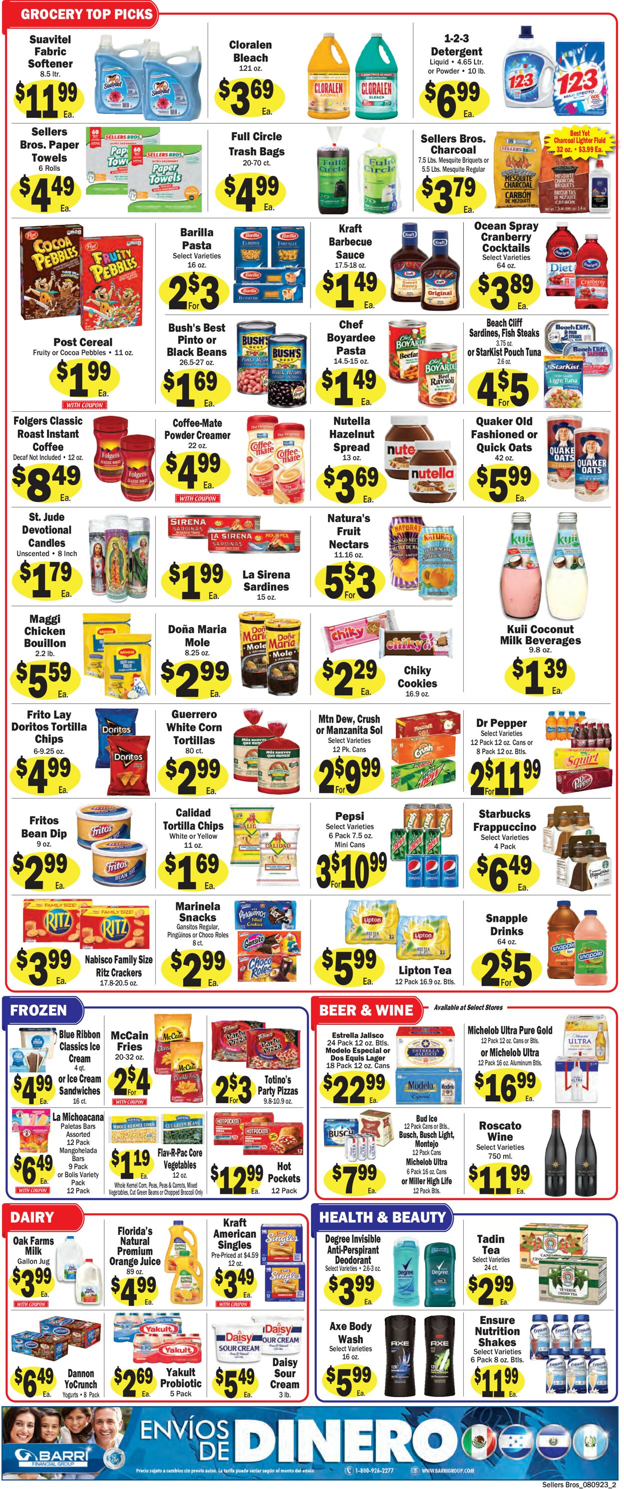 Sellers Bros. Ad from 08/09/2023