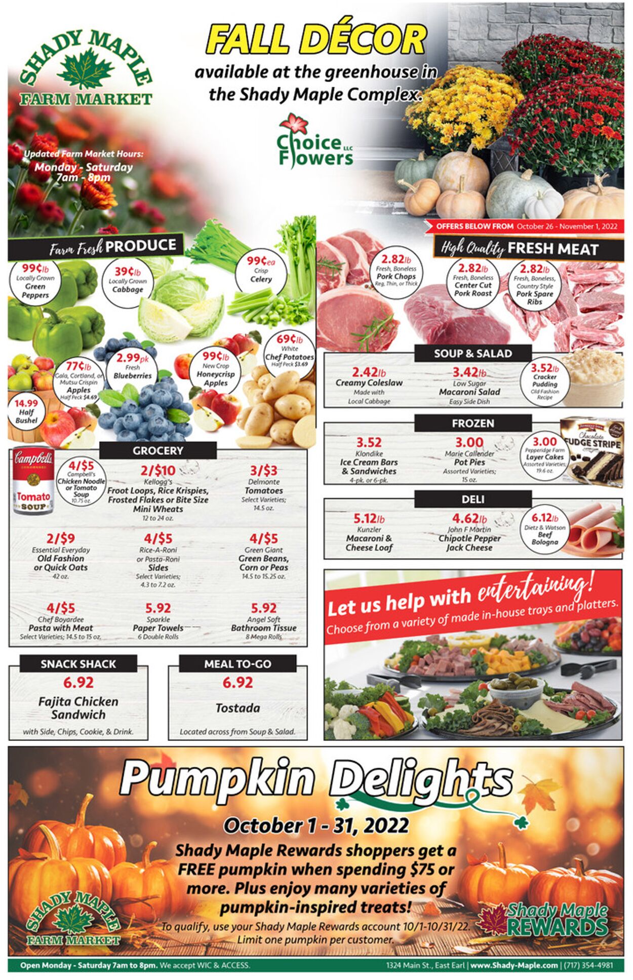 Shady Maple Ad from 10/26/2022