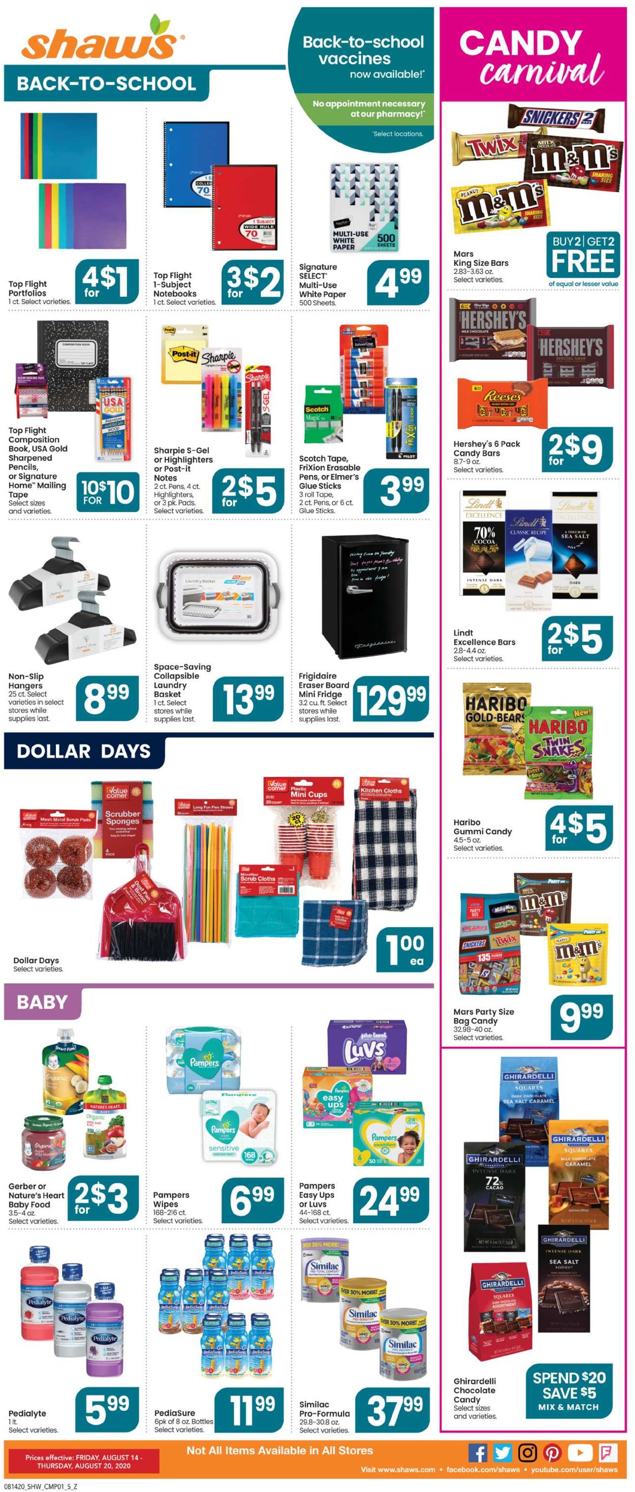 Shaw’s Ad from 08/14/2020
