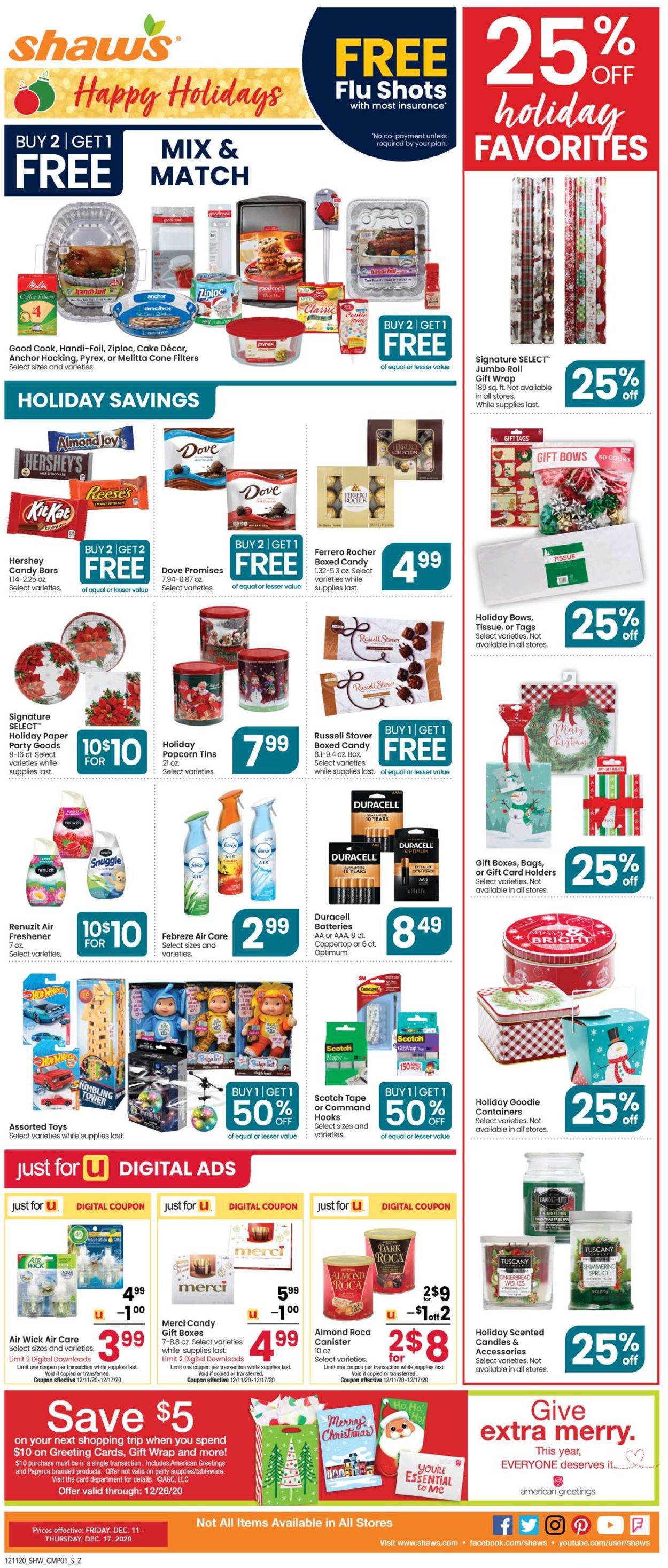 Shaw’s Ad from 12/11/2020