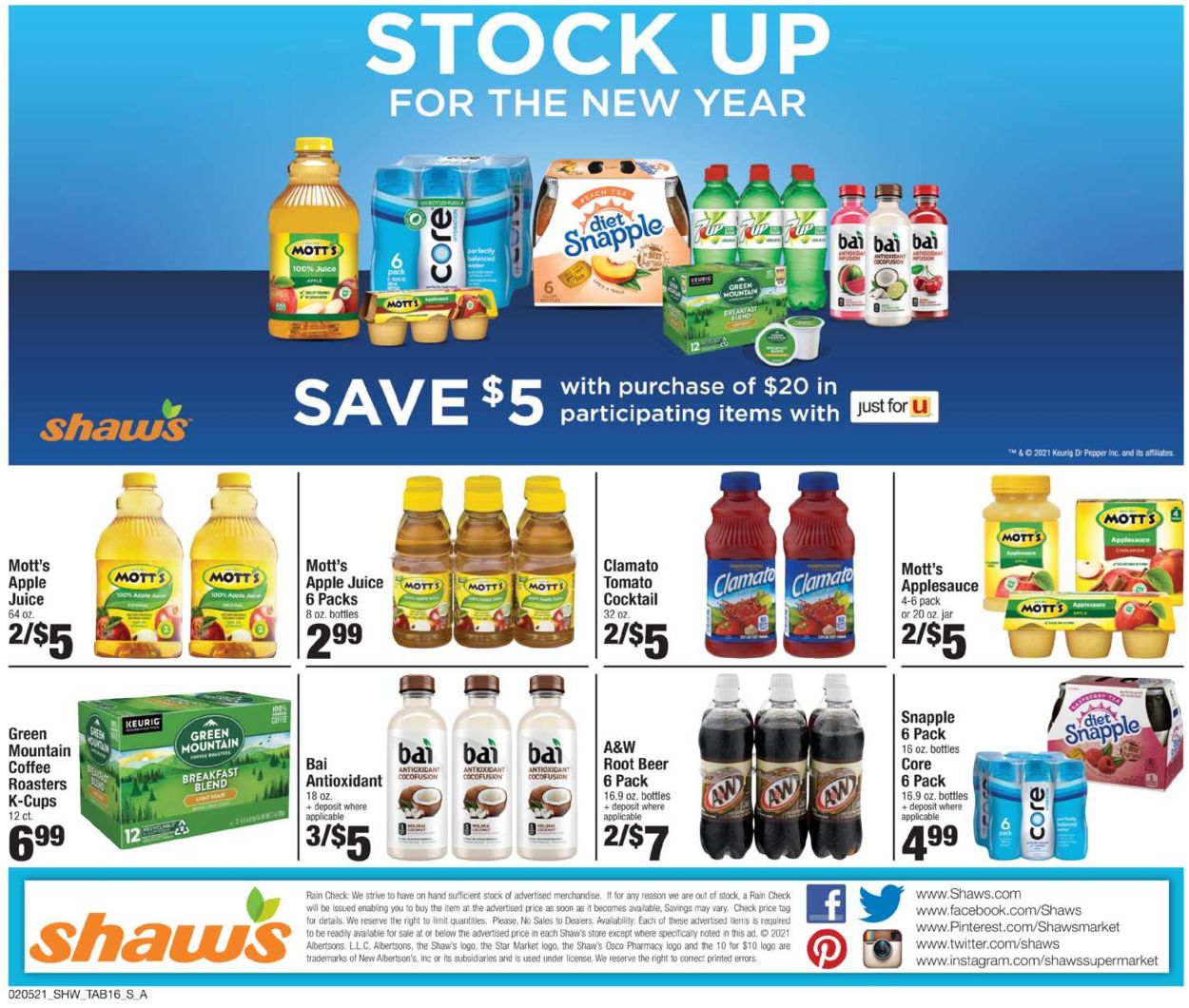 Shaw’s Ad from 02/05/2021