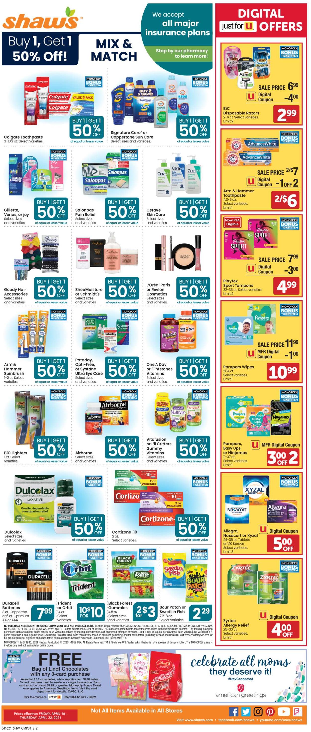 Shaw’s Ad from 04/16/2021