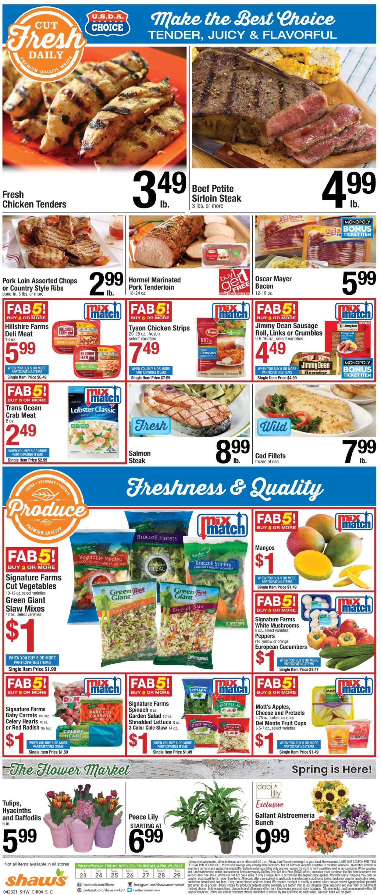 Shaw’s Ad from 04/23/2021