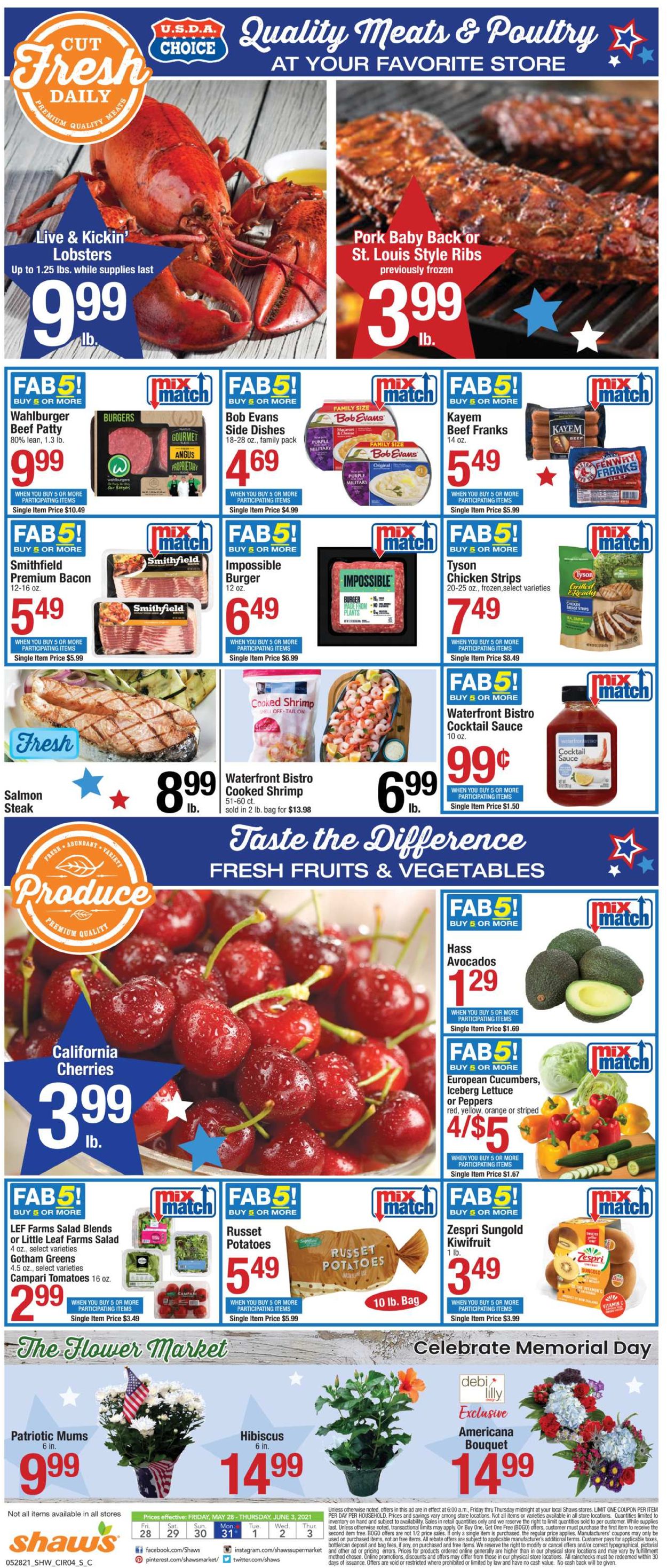 Shaw’s Ad from 05/28/2021
