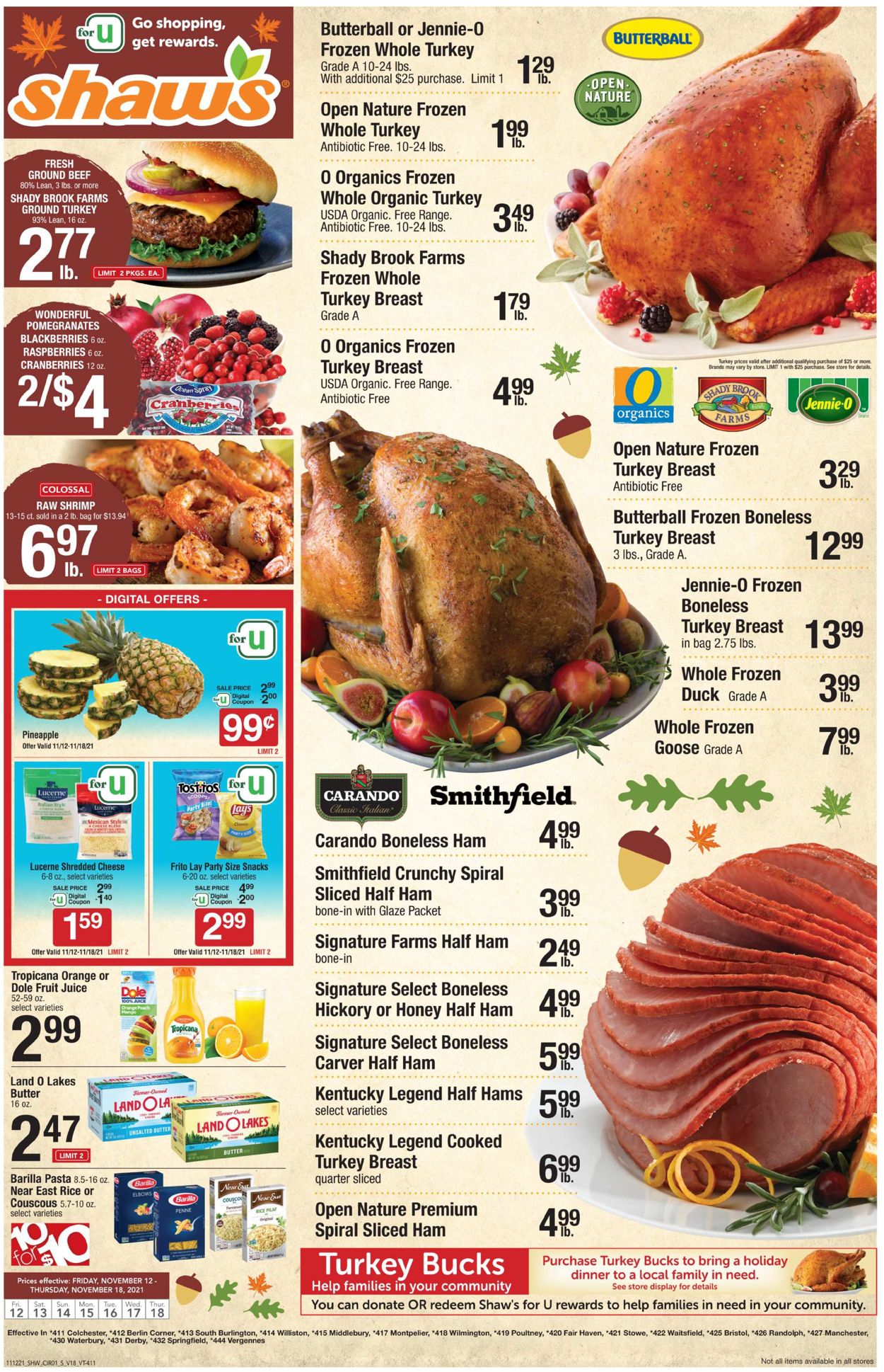 Shaw’s Ad from 11/12/2021