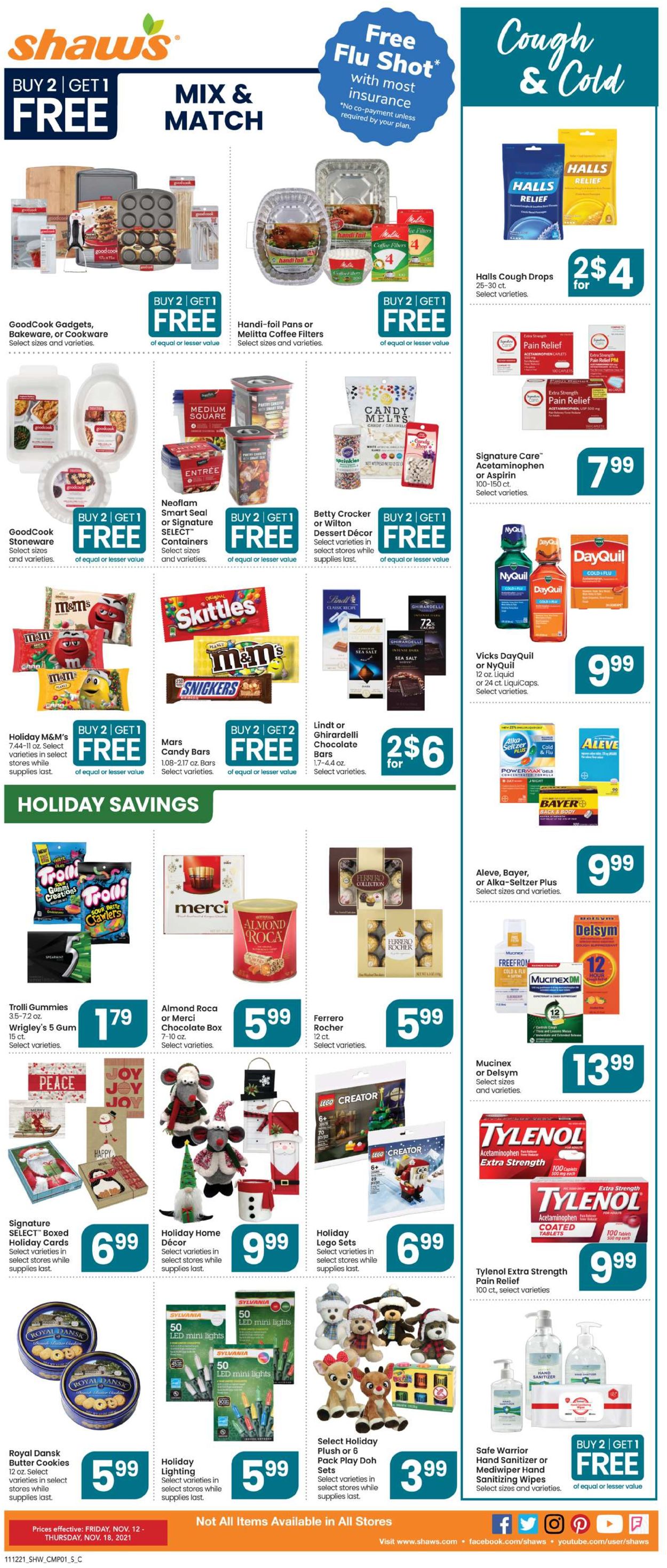 Shaw’s Ad from 11/12/2021