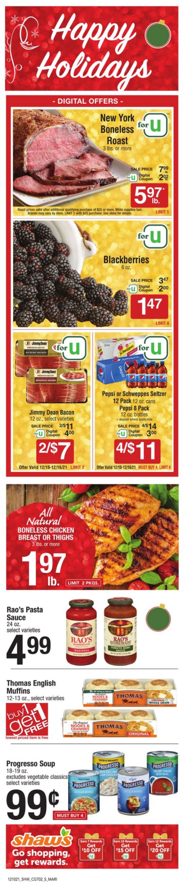 Shaw’s Ad from 12/10/2021
