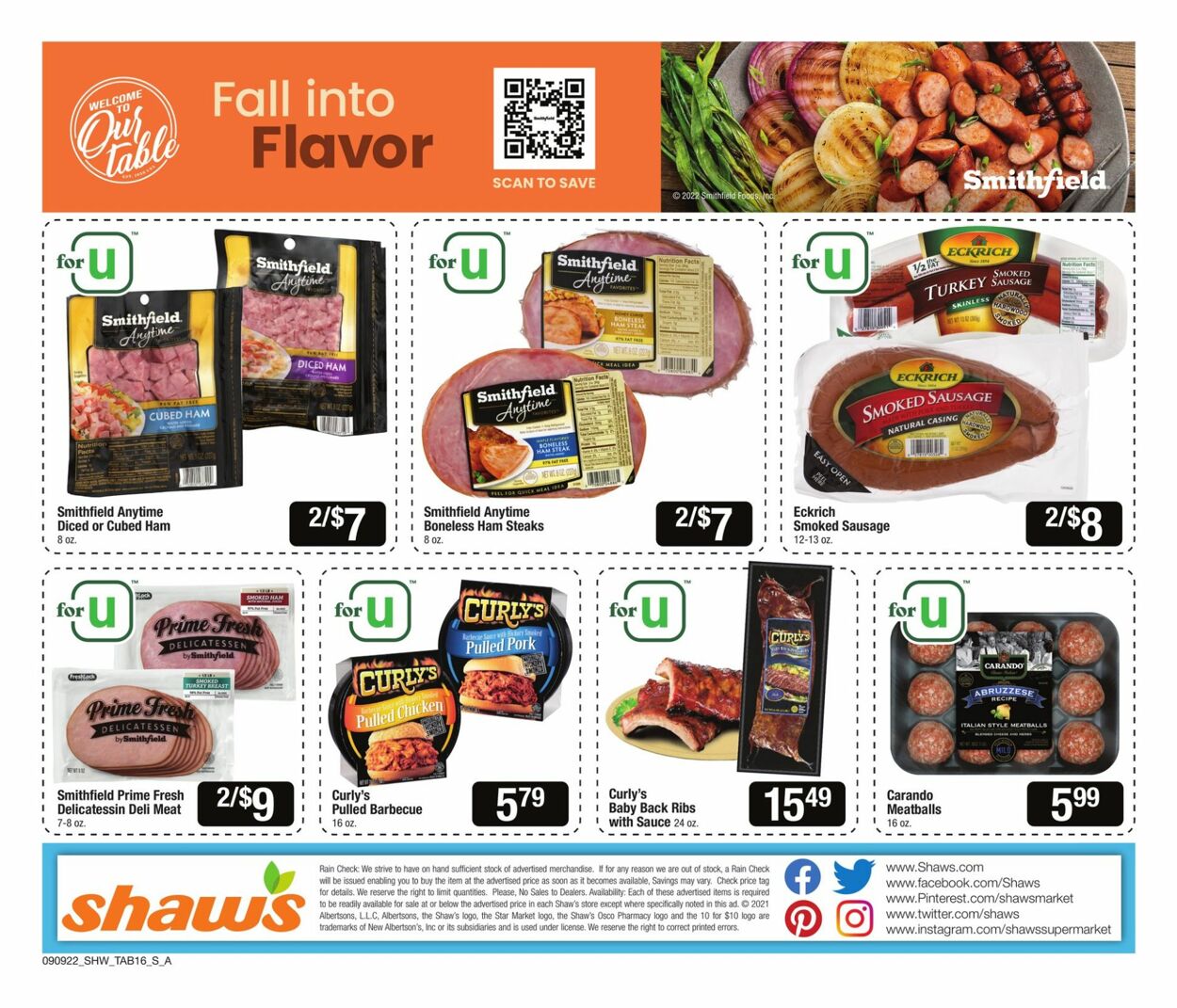 Shaw’s Ad from 09/09/2022