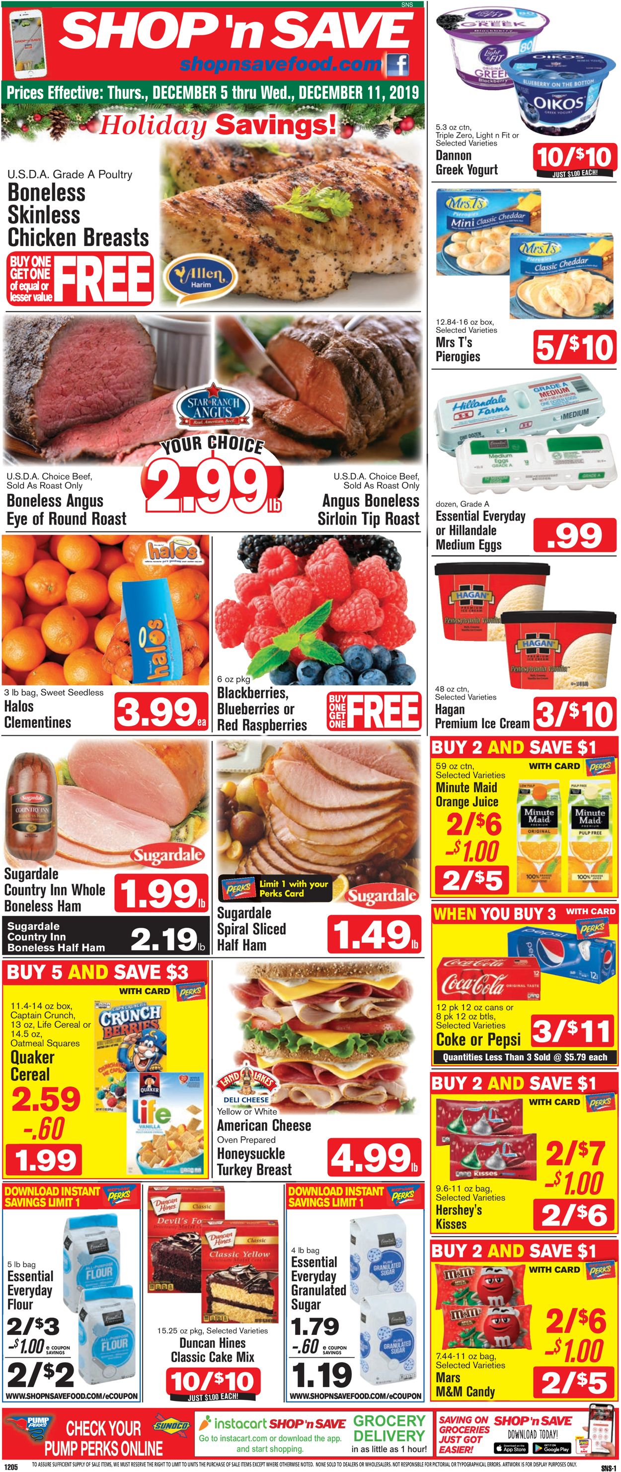 Shop ‘n Save (Pittsburgh) Ad from 12/05/2019