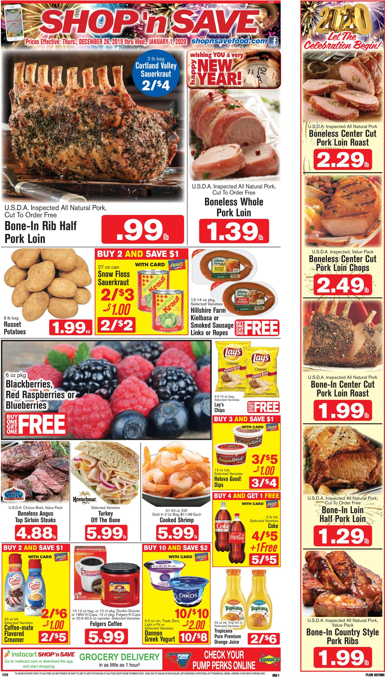 Shop ‘n Save (Pittsburgh) Ad from 12/26/2019