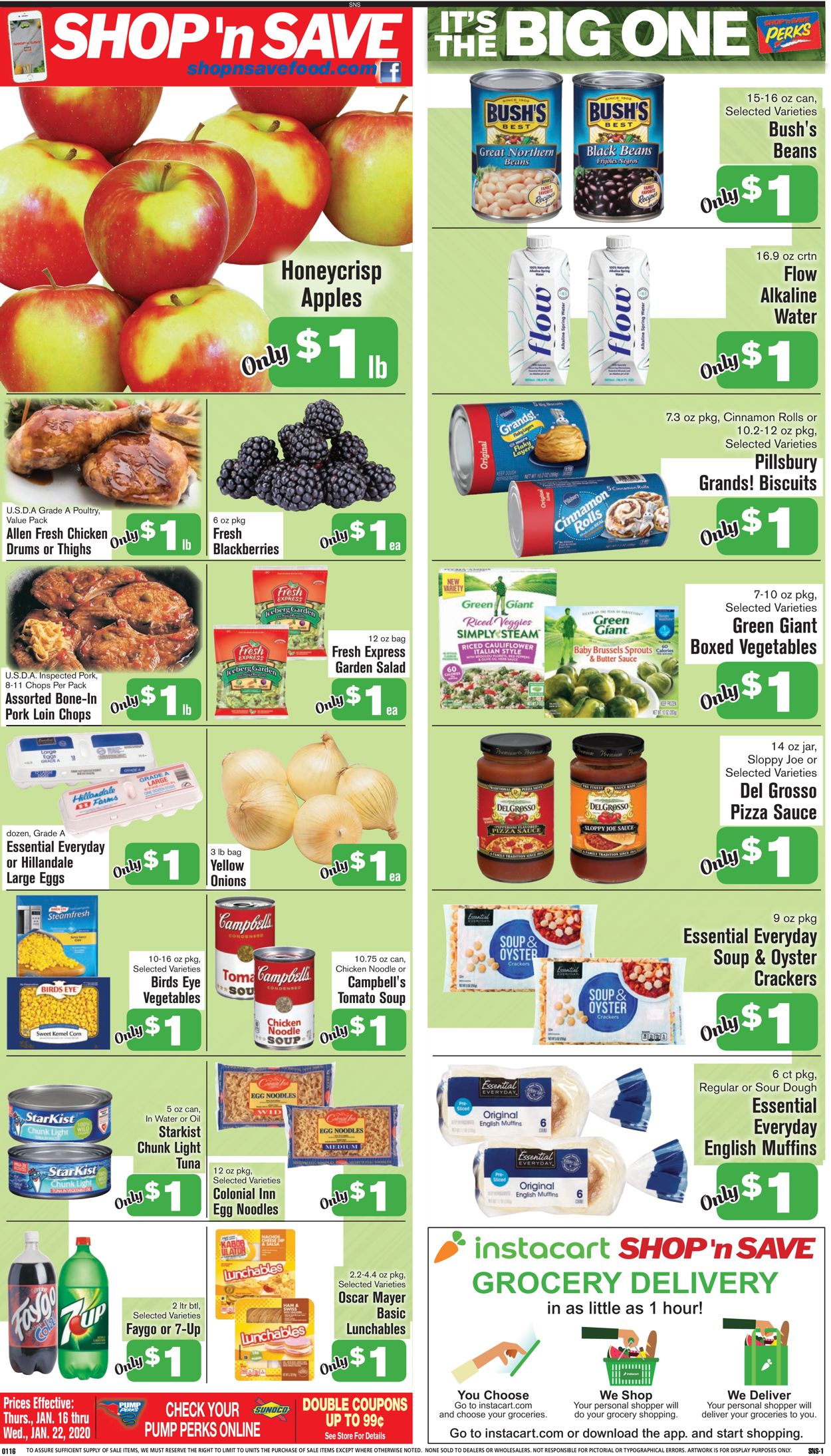 Shop ‘n Save (Pittsburgh) Ad from 01/16/2020