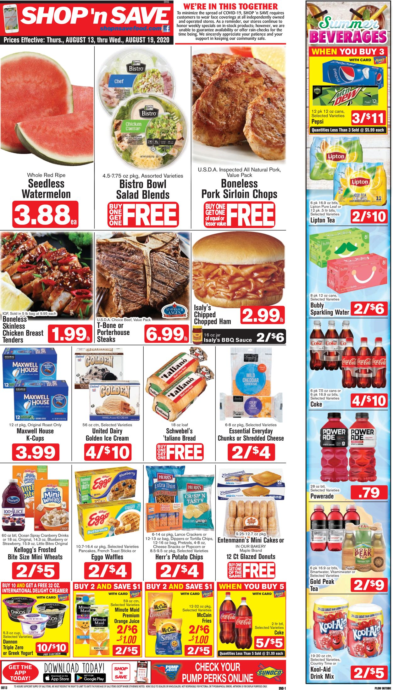 Shop ‘n Save (Pittsburgh) Ad from 08/13/2020