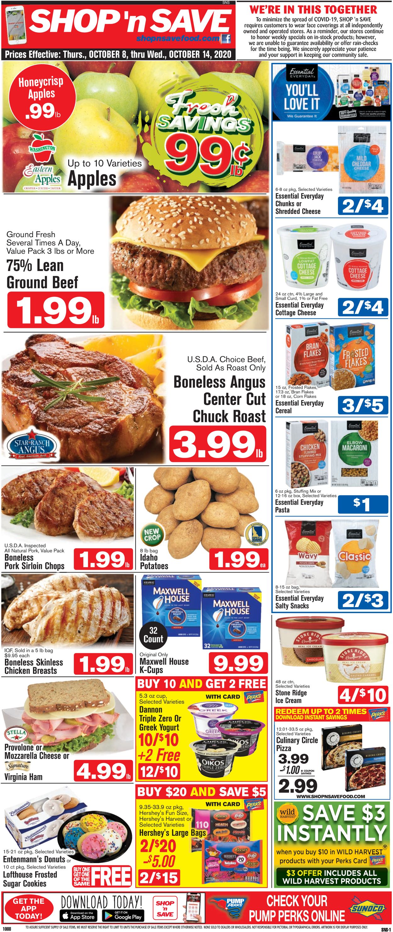 Shop ‘n Save (Pittsburgh) Ad from 10/08/2020