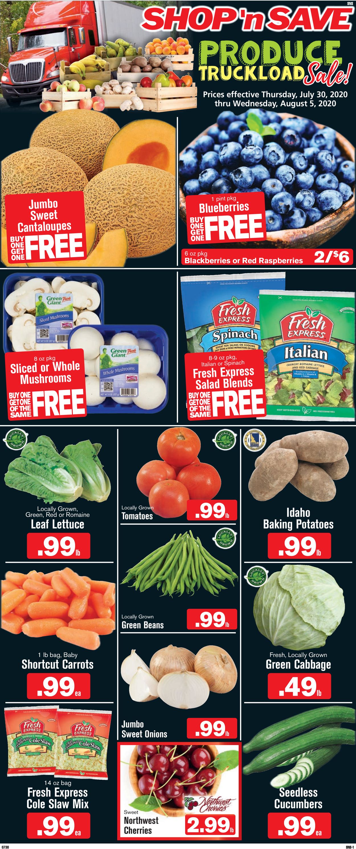 Shop ‘n Save Ad from 07/30/2020