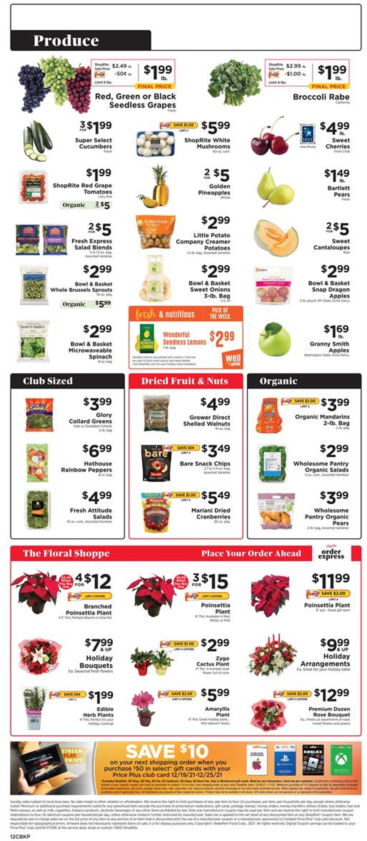 ShopRite Ad from 12/19/2021