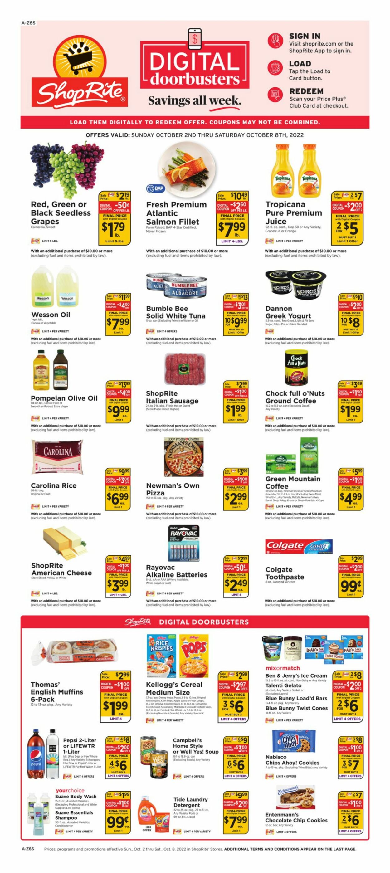 ShopRite Ad from 10/02/2022