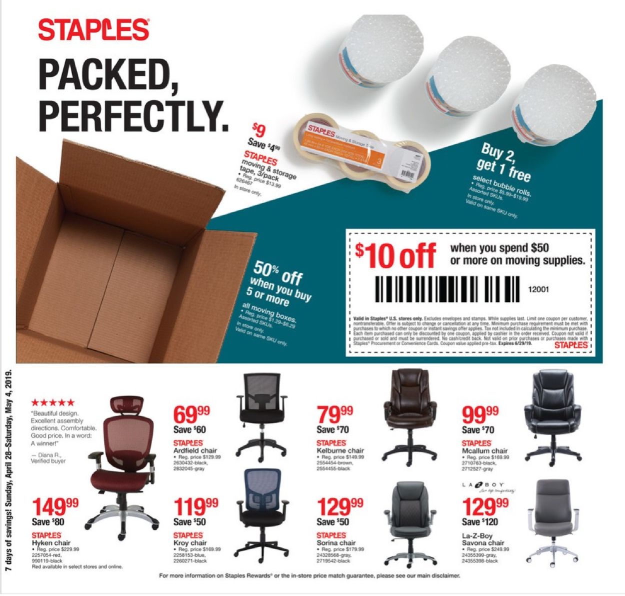 Staples Ad from 04/28/2019