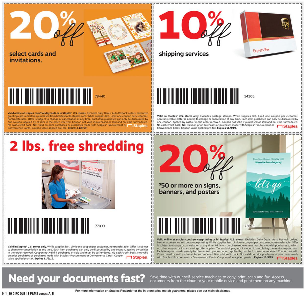 Staples Ad from 09/01/2019