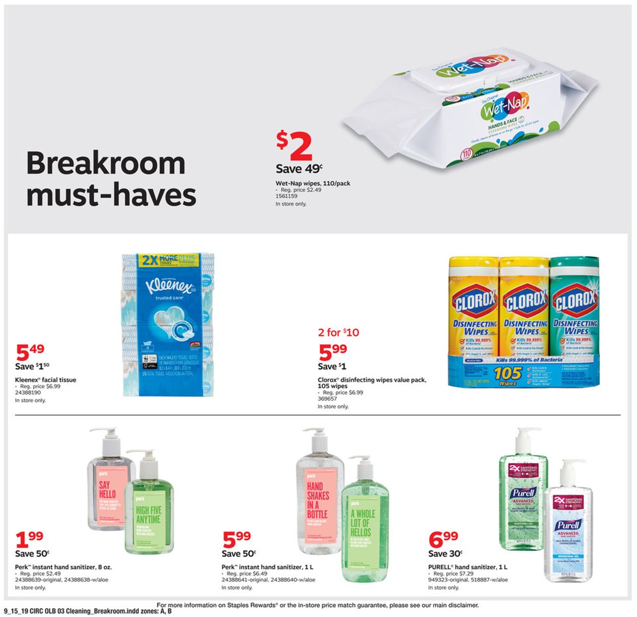 Staples Ad from 09/15/2019