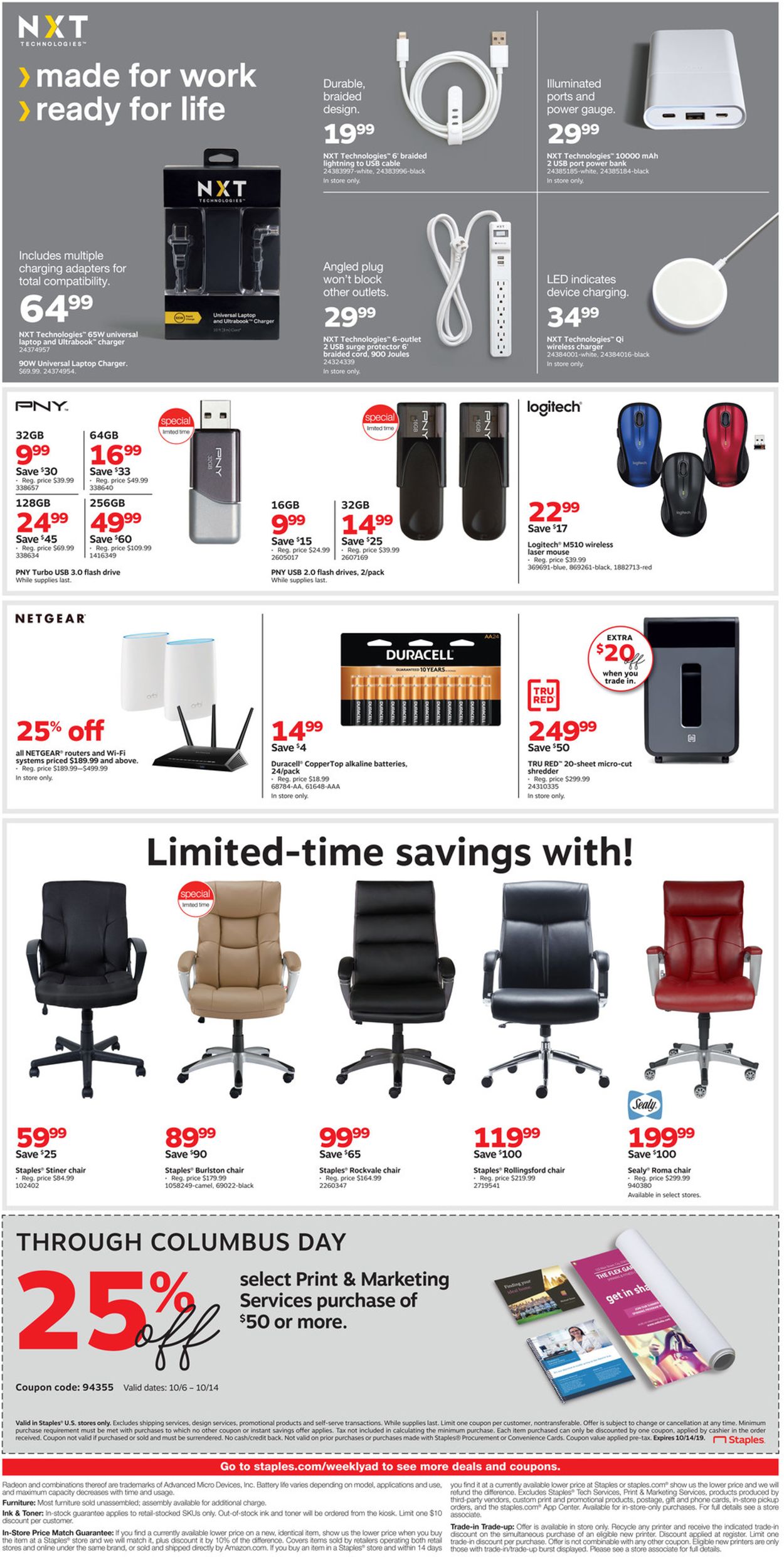 Staples Ad from 10/06/2019