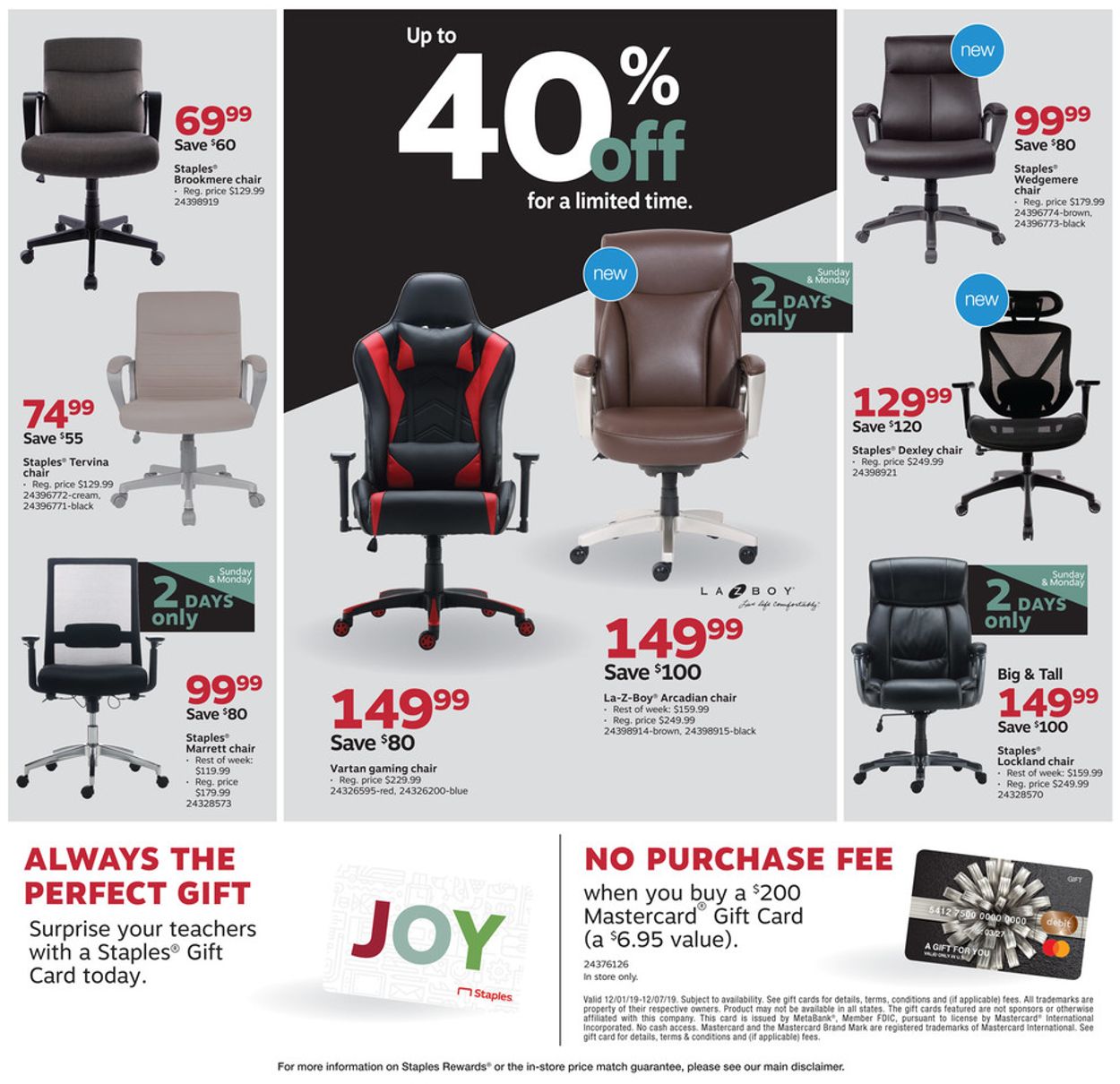 Staples Ad from 12/01/2019