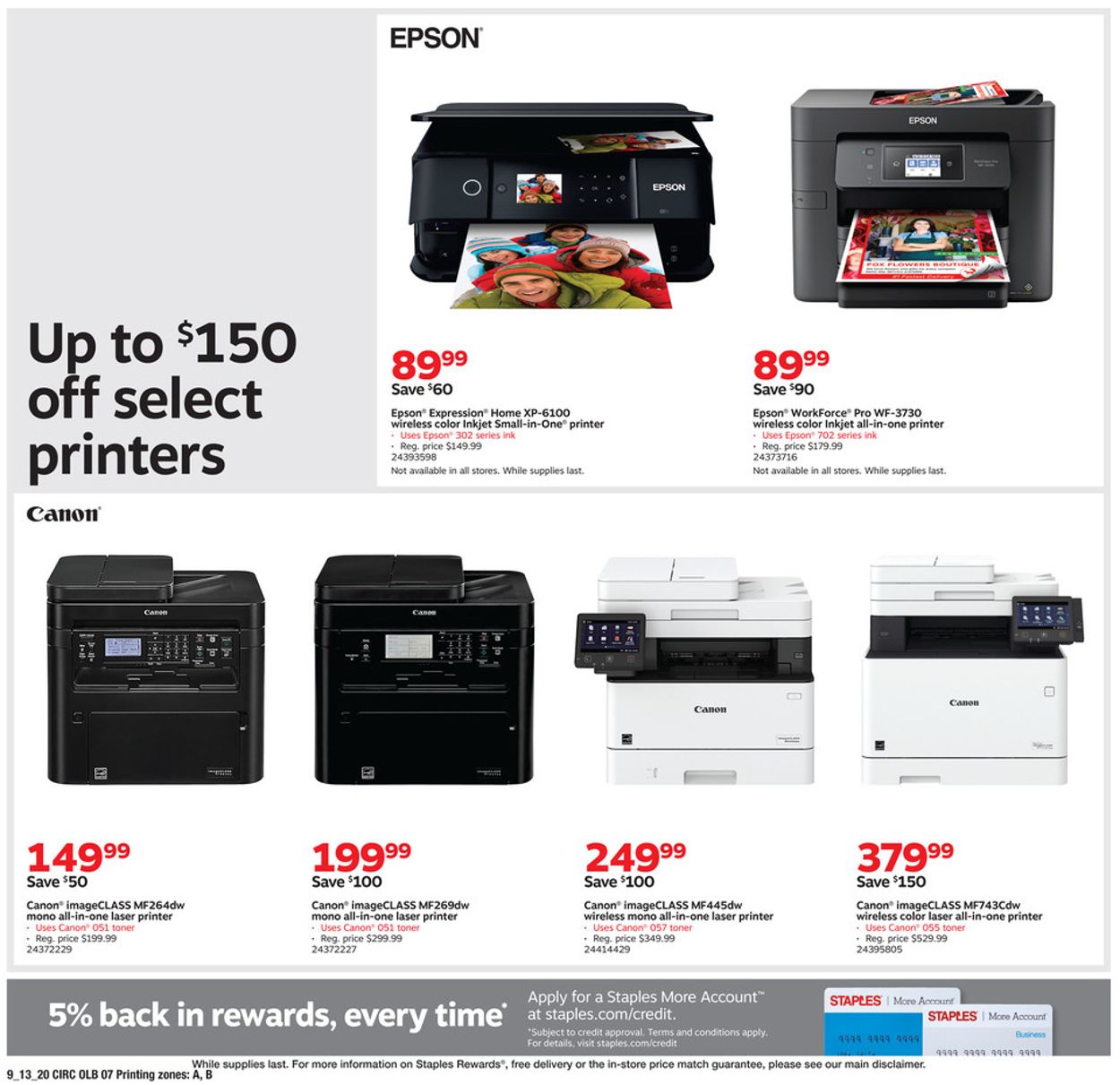 Staples Ad from 09/13/2020