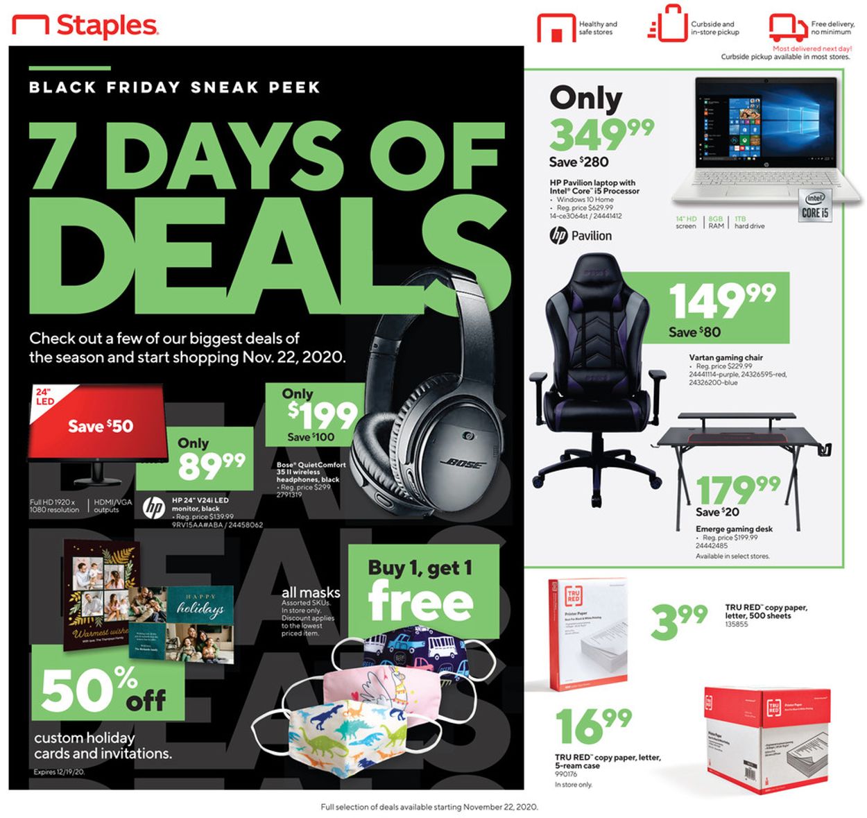 Staples Ad from 11/01/2020