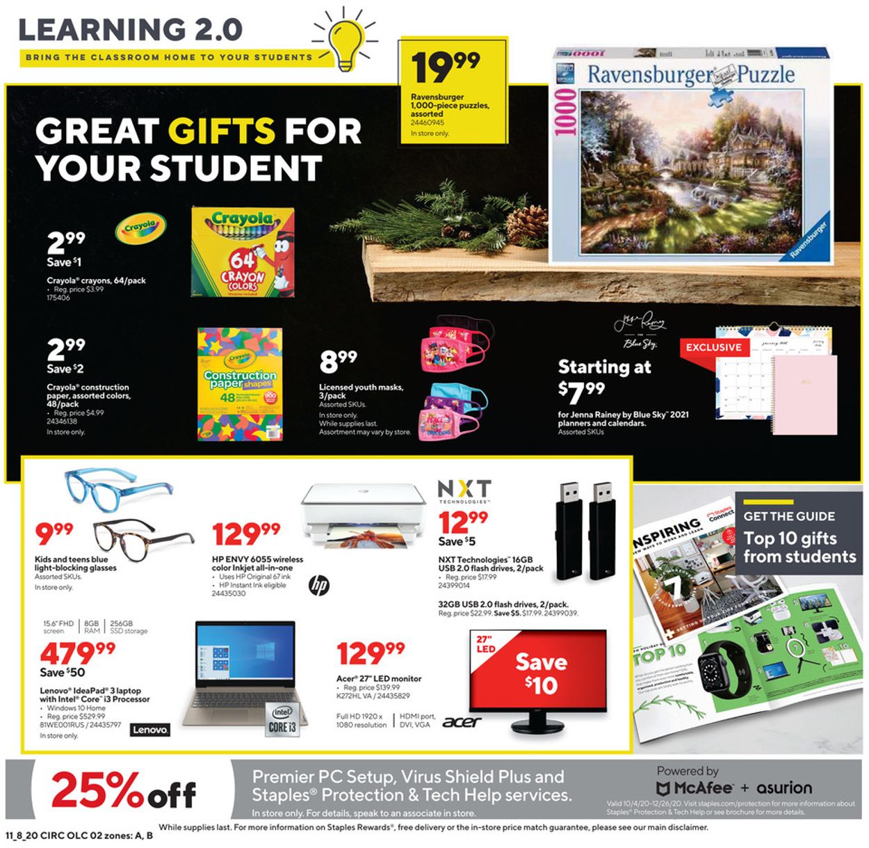 Staples Ad from 11/08/2020