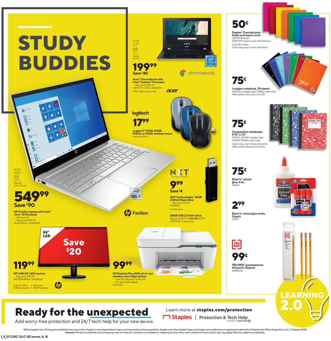 Staples Ad from 01/03/2021