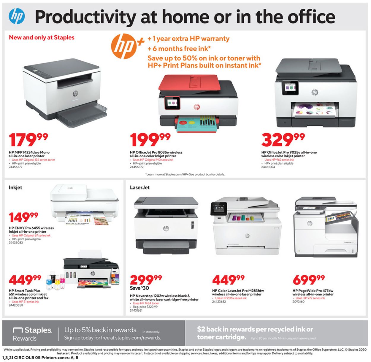 Staples Ad from 01/03/2021