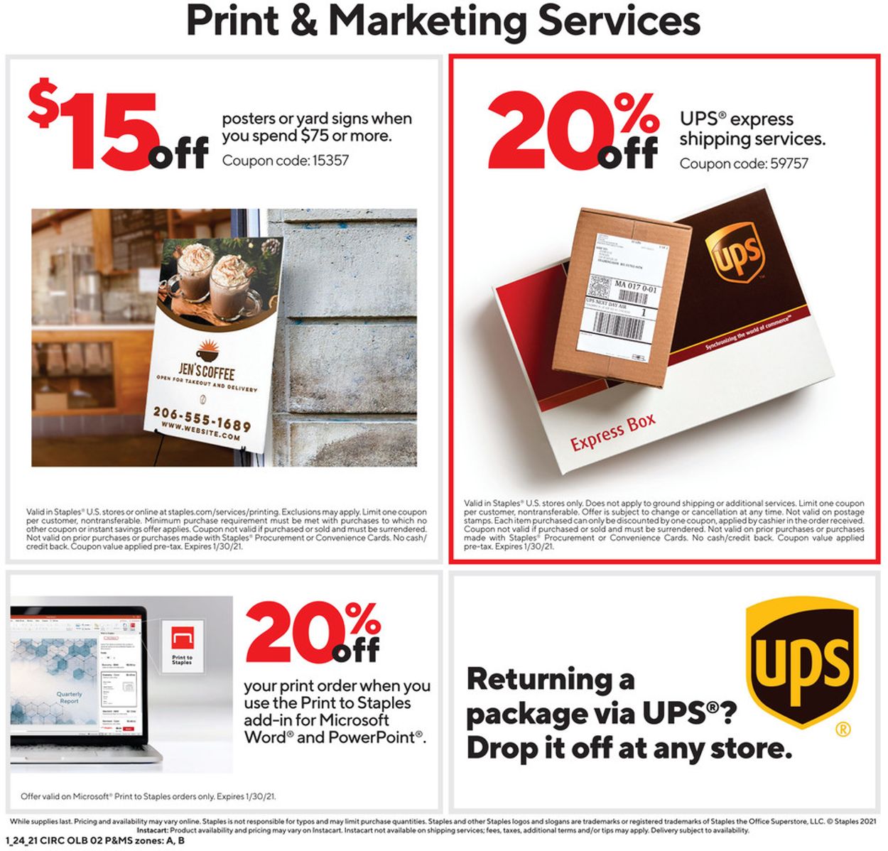 Staples Ad from 01/24/2021