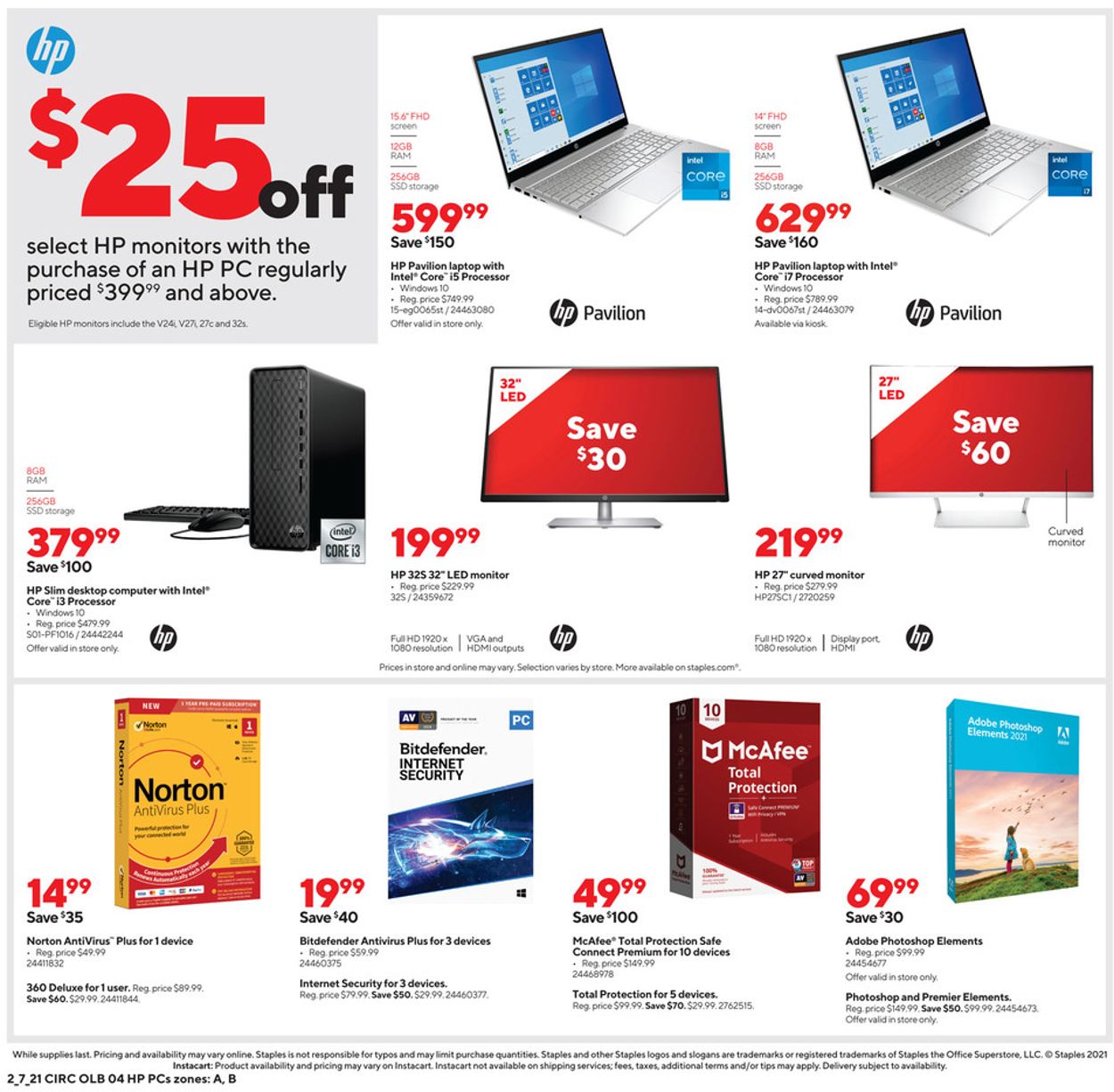 Staples Ad from 02/07/2021