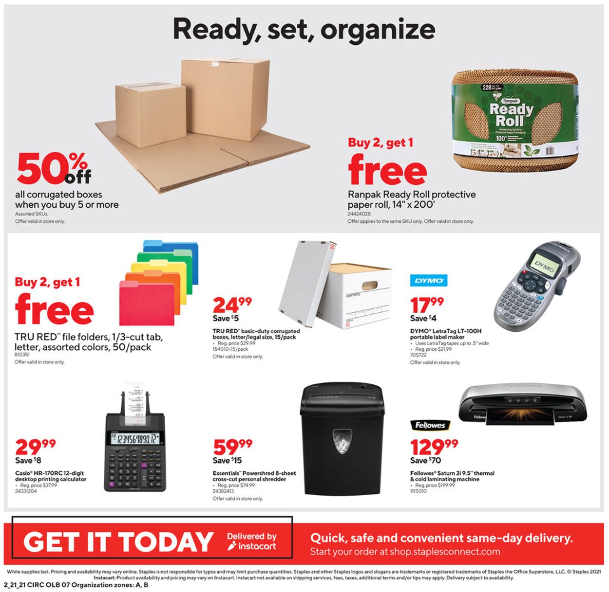 Staples Ad from 02/21/2021
