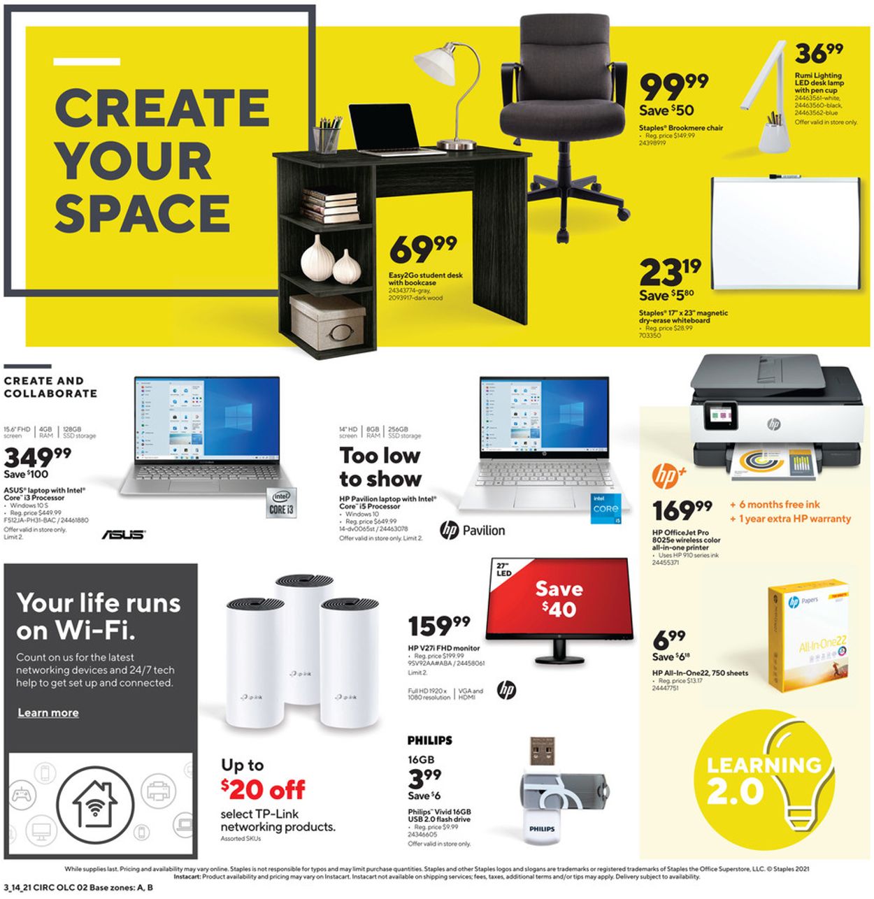 Staples Ad from 03/14/2021