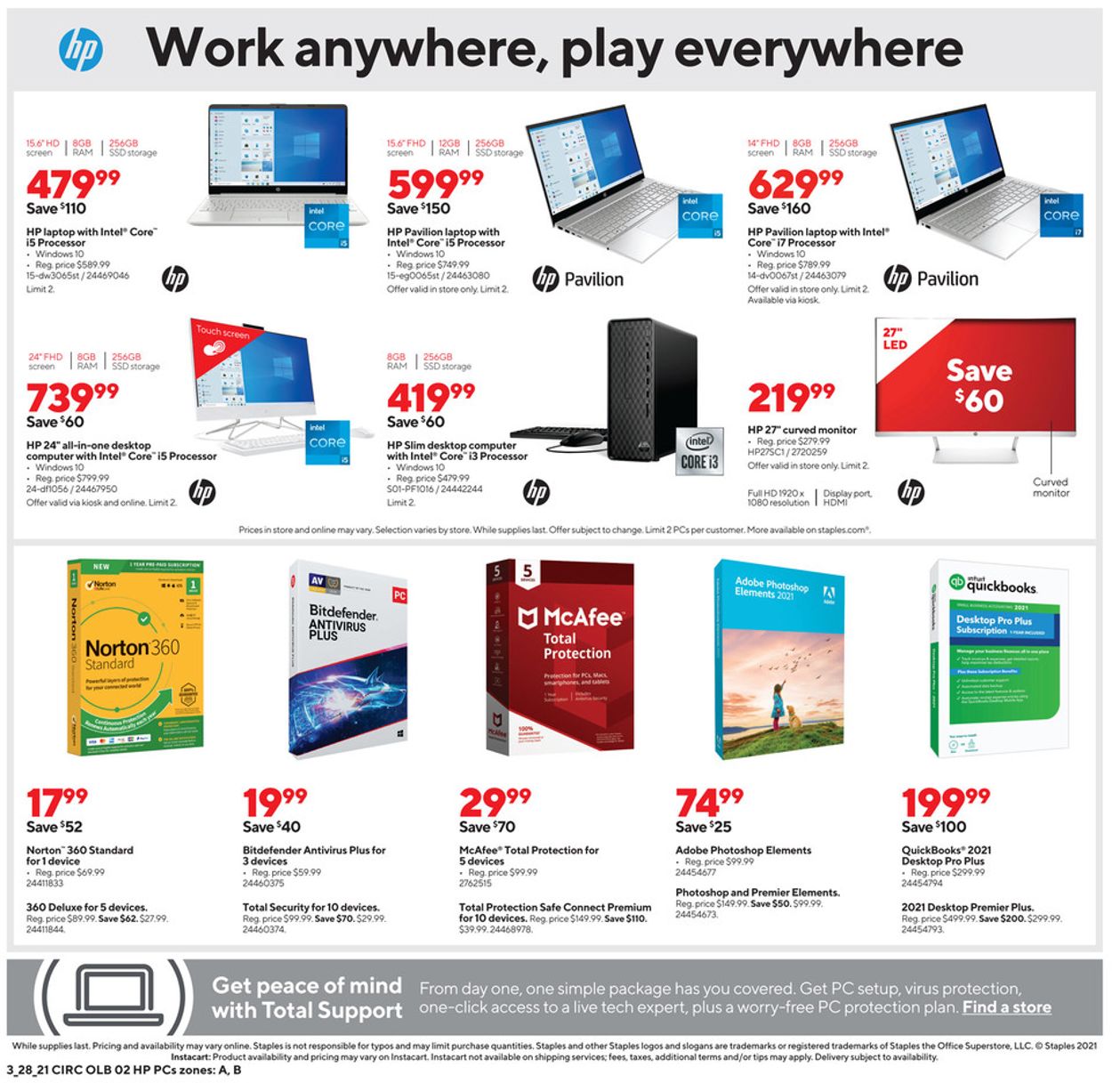 Staples Ad from 03/28/2021