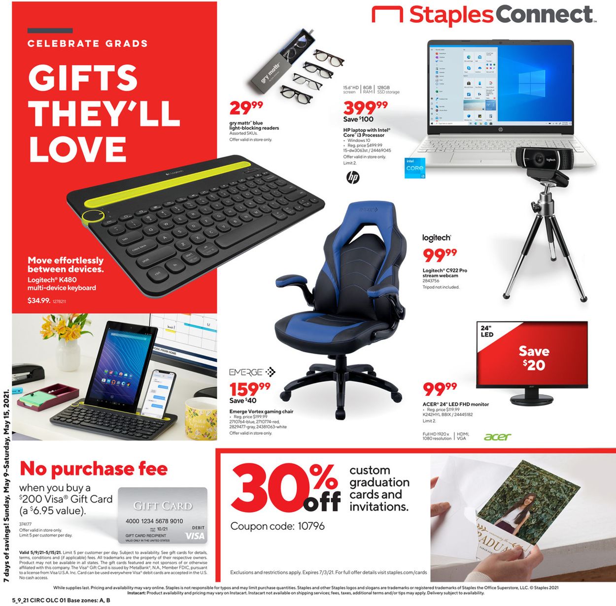 Staples Ad from 05/09/2021