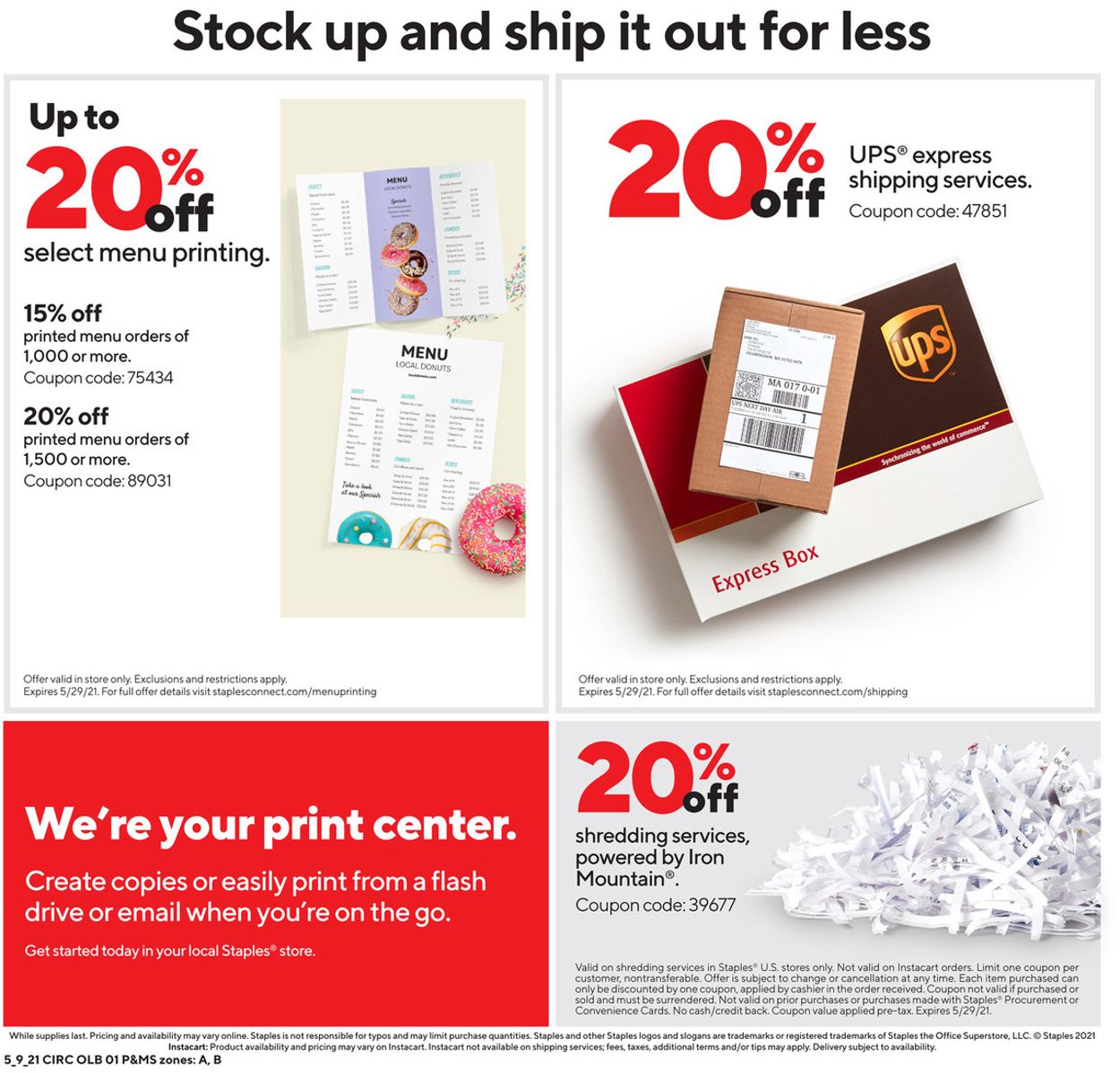 Staples Ad from 05/09/2021