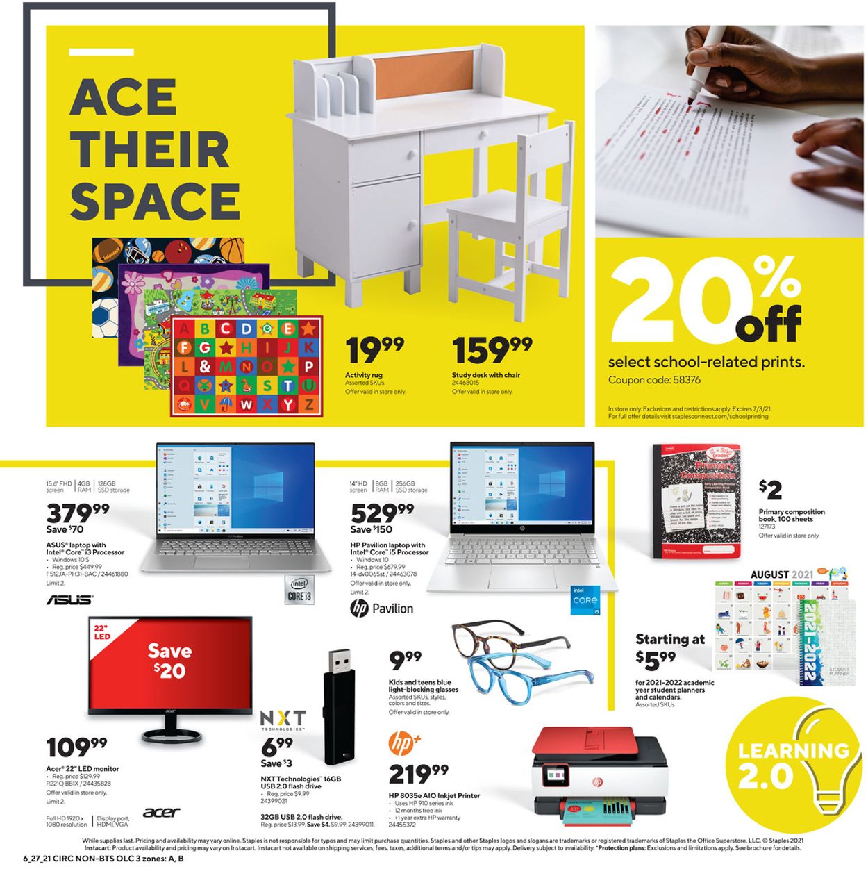Staples Ad from 06/27/2021