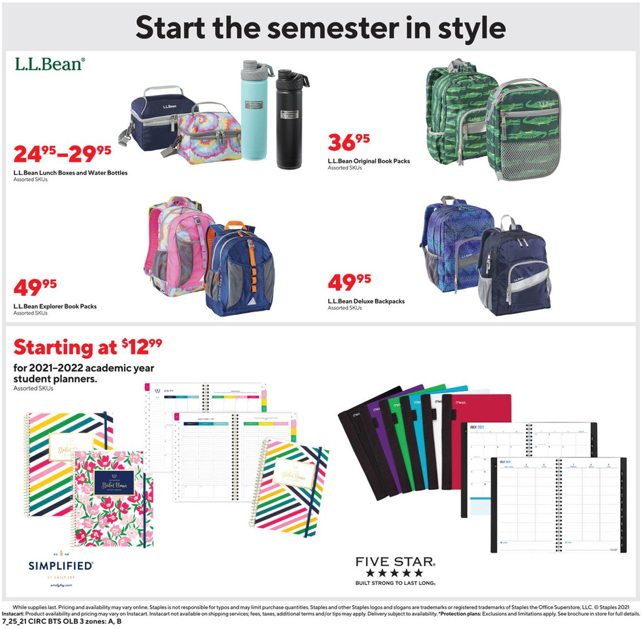 Staples Ad from 07/25/2021