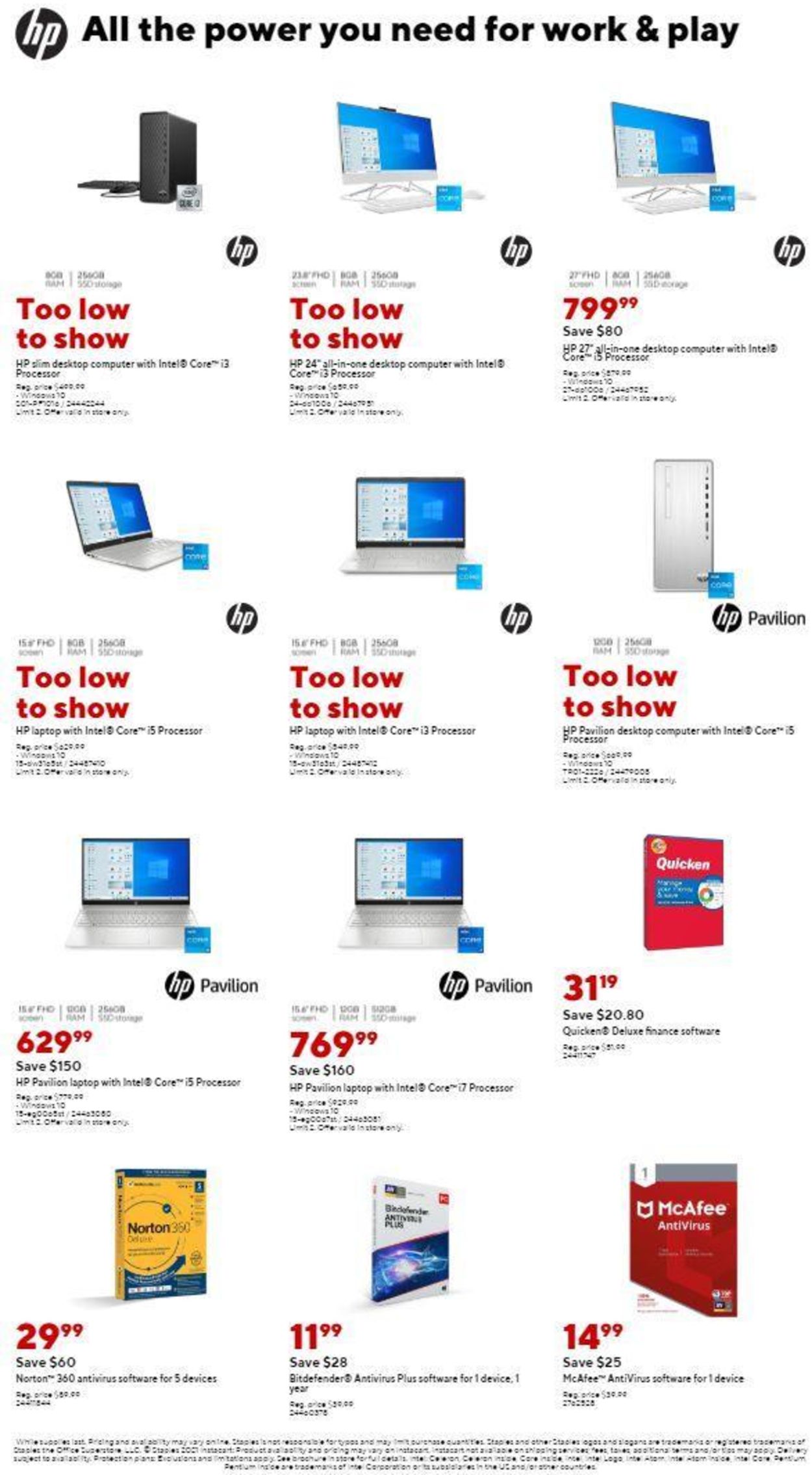 Staples Ad from 08/22/2021