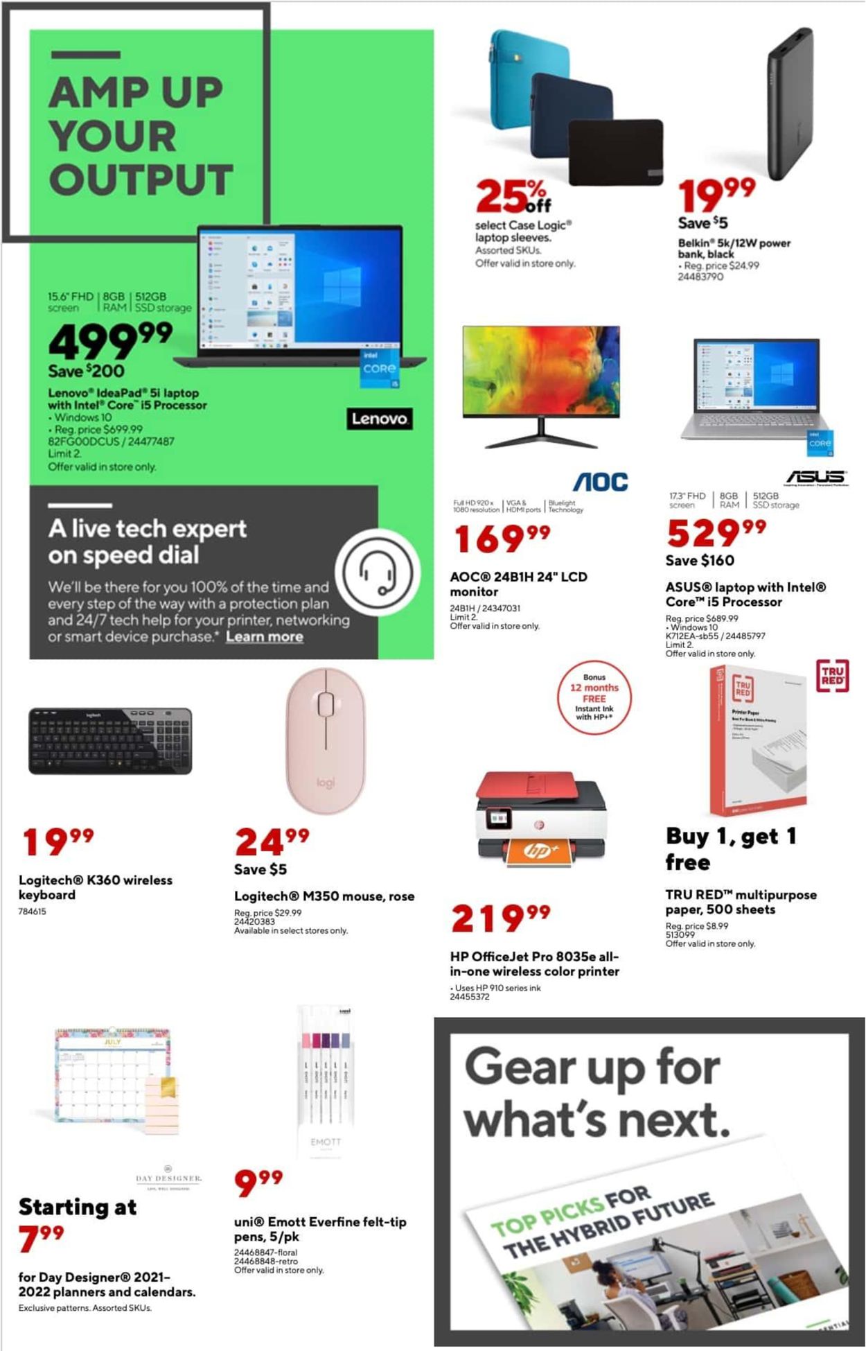 Staples Ad from 08/29/2021