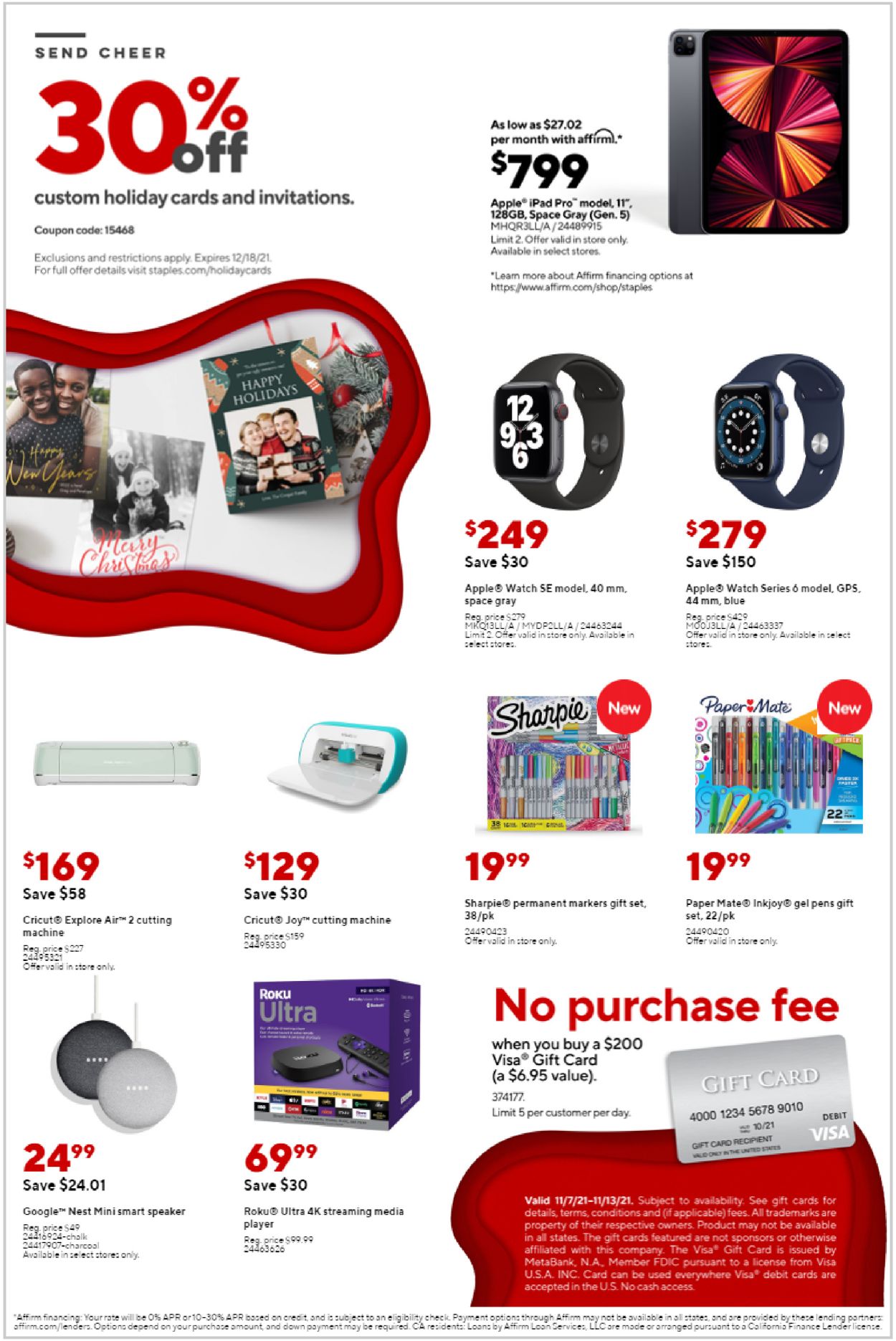Staples Ad from 11/07/2021